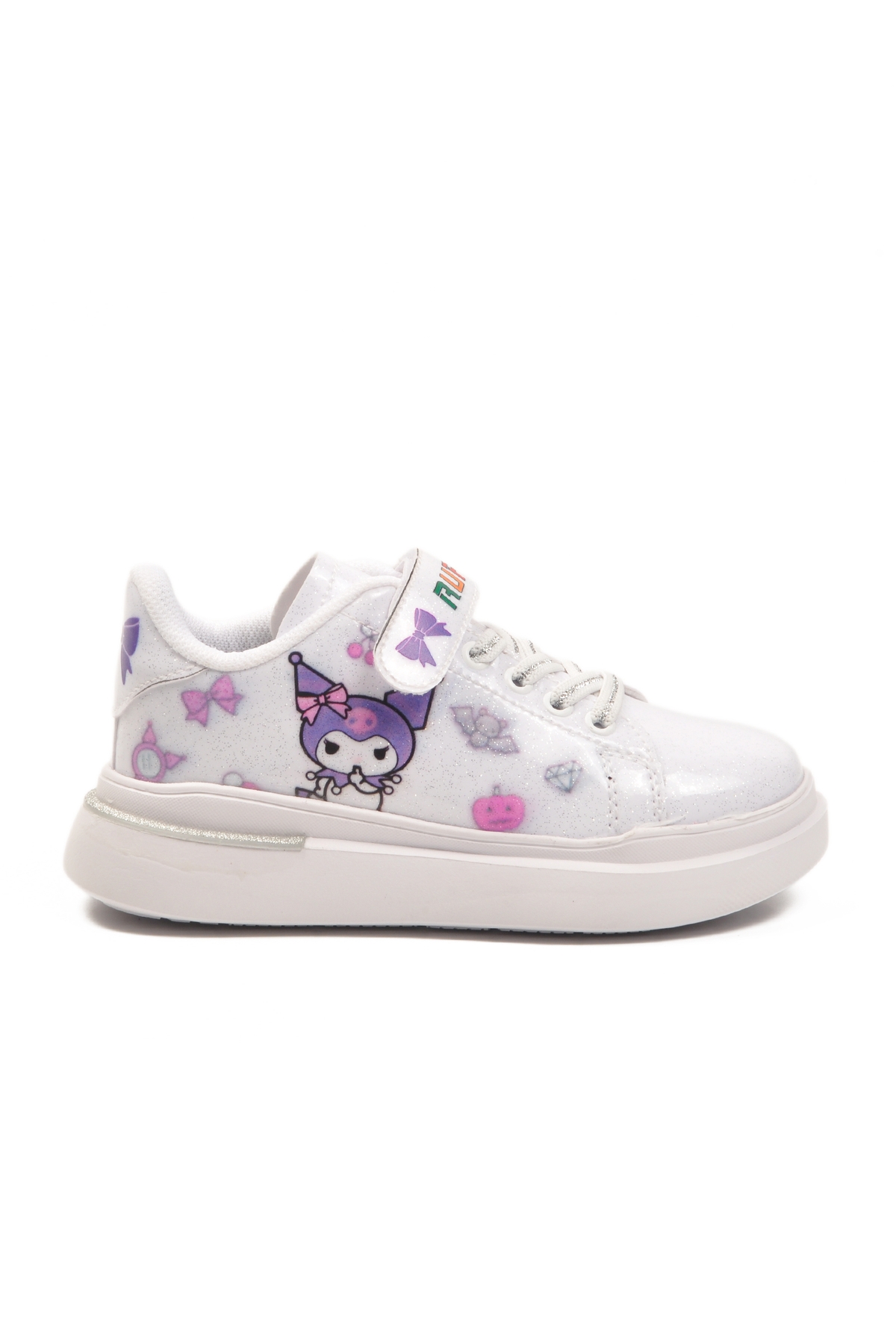 Aspor Beyaz Rugan Simli Cırtlı Kız Çocuk Spor Ayakkabı - Görsel 2