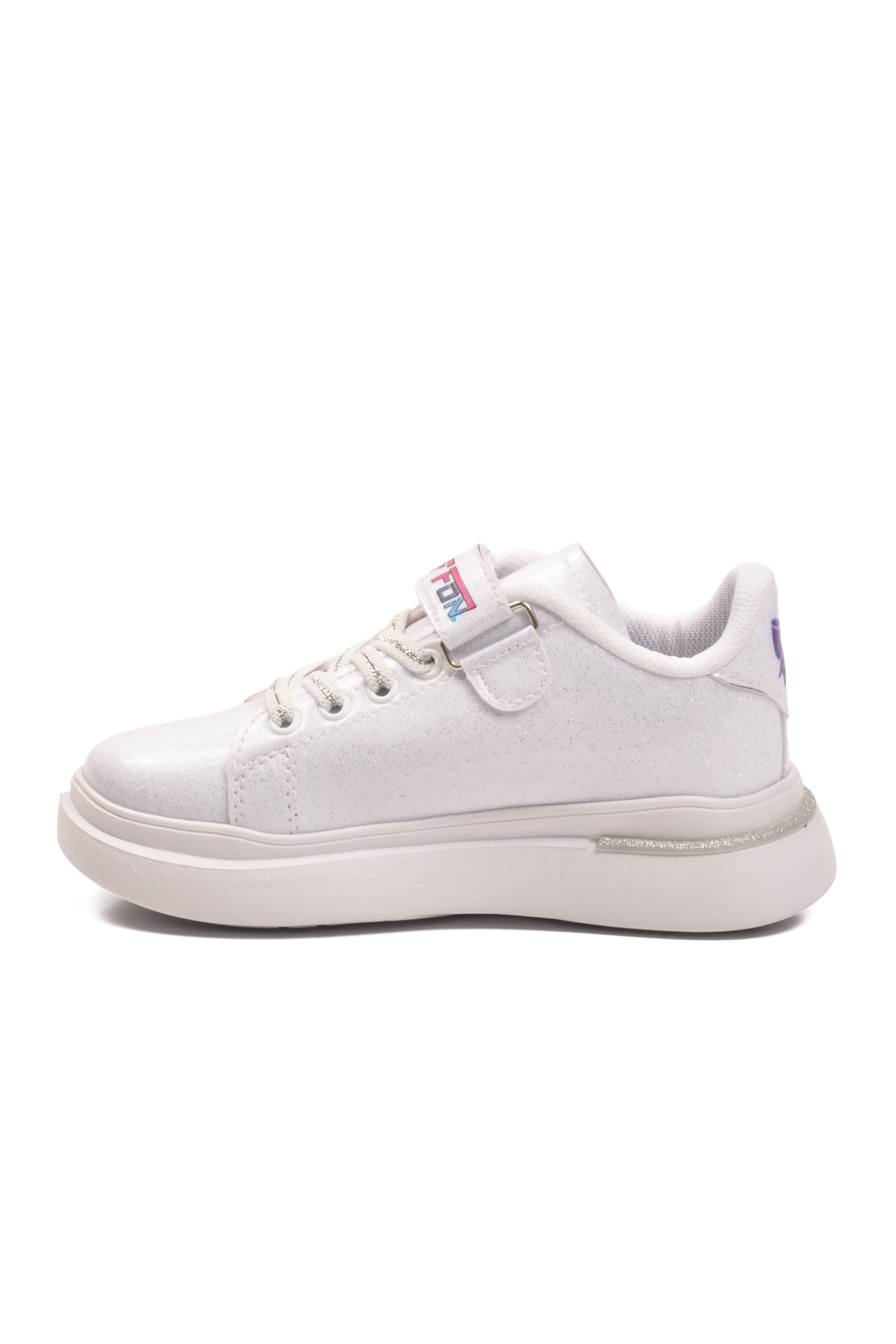 Aspor Beyaz Rugan Simli Cırtlı Kız Çocuk Spor Ayakkabı - Görsel 3