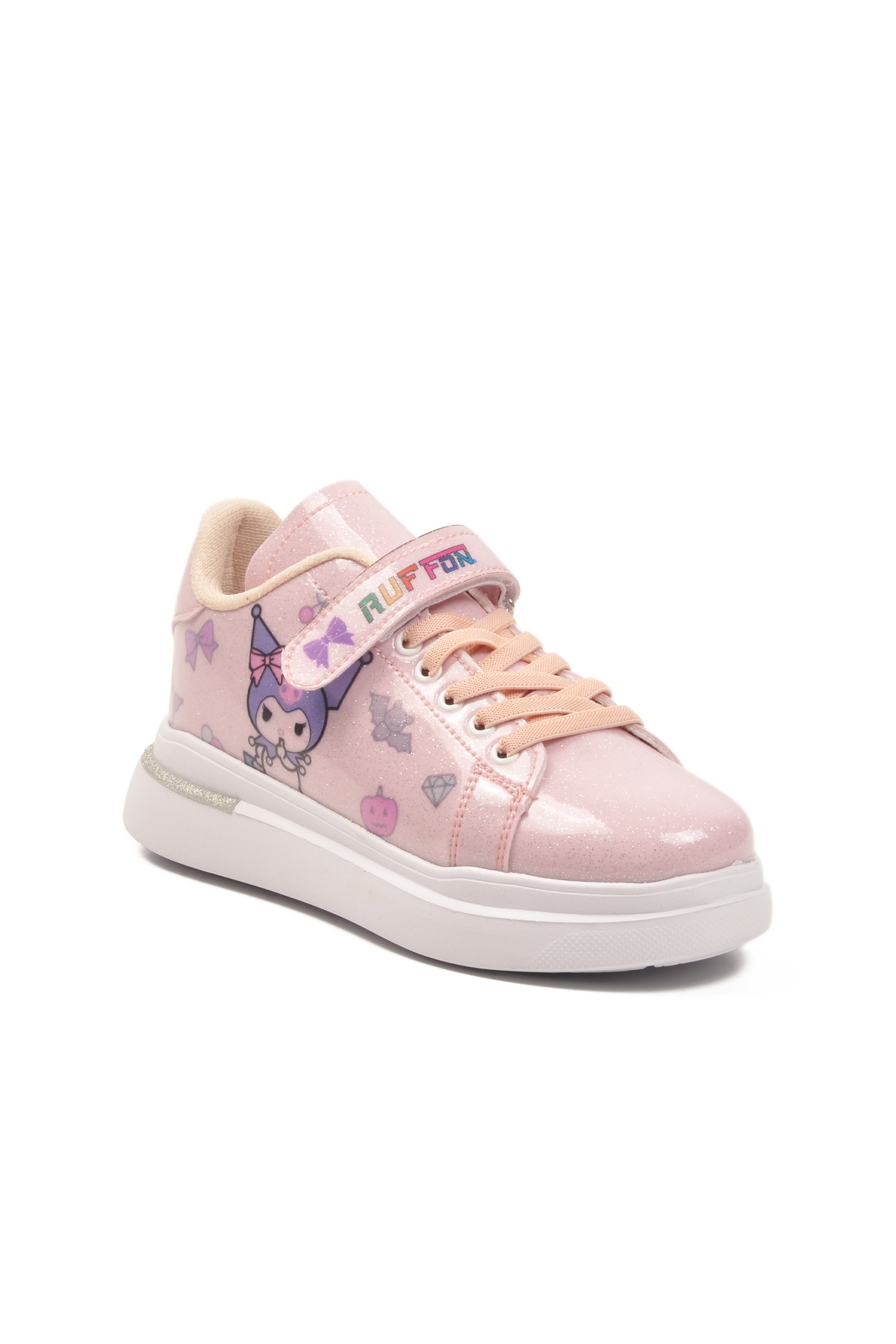 Aspor Pudra Rugan Simli Cırtlı Kız Çocuk Spor Ayakkabı - Görsel 4