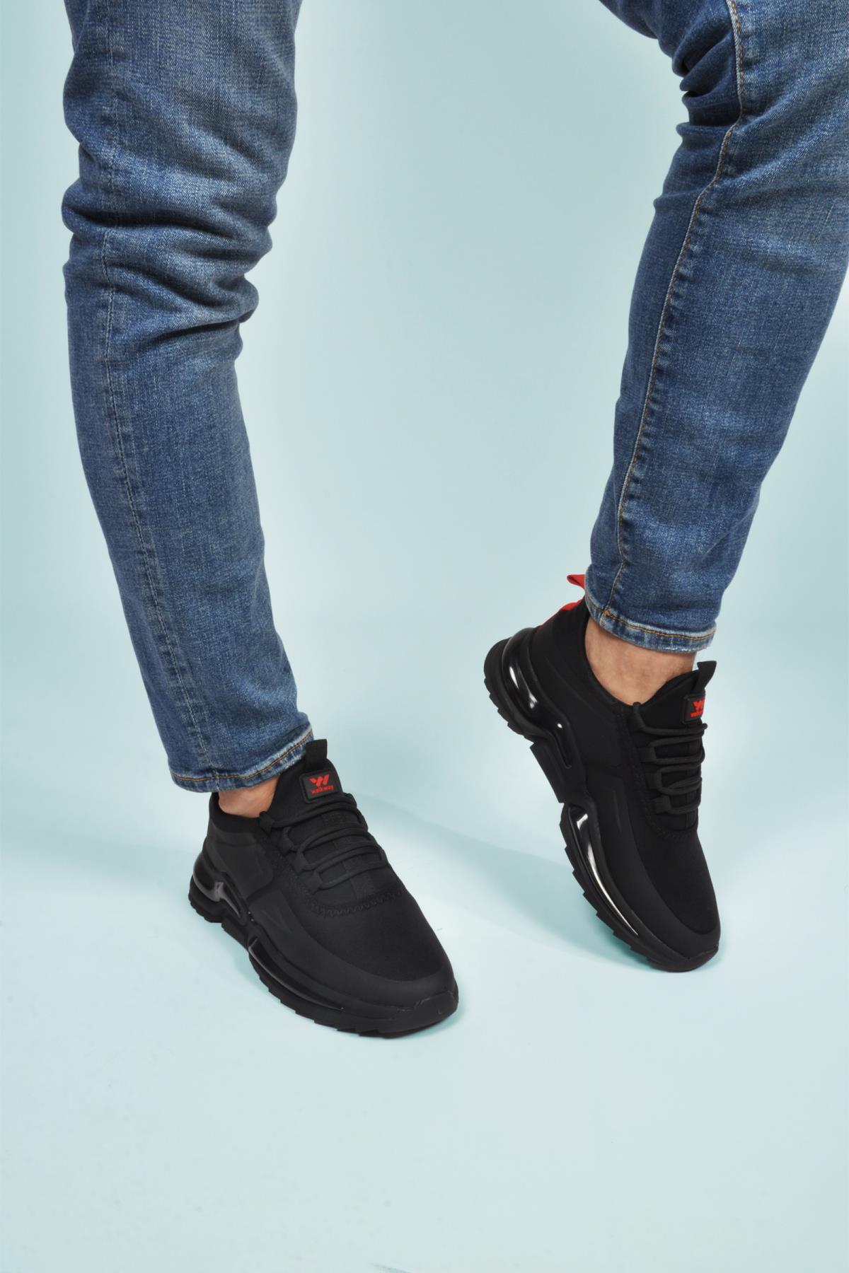 Than 836 M Siyah-Kırmızı Fileli Erkek Spor Ayakkabı - Görsel 2