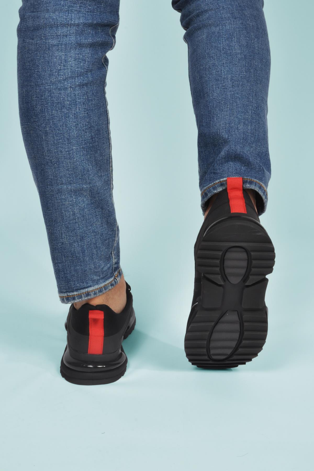 Than 836 M Siyah-Kırmızı Fileli Erkek Spor Ayakkabı - Görsel 6