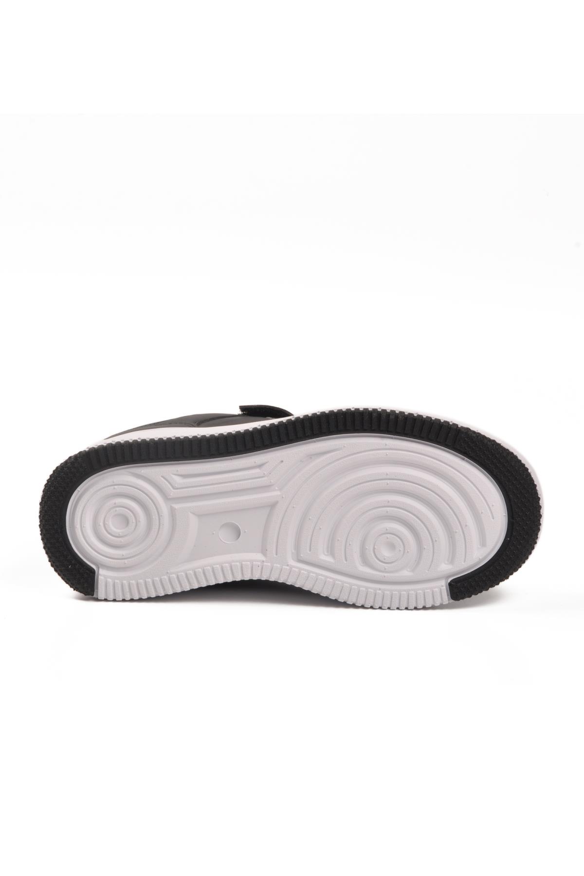 1603 F Siyah-Beyaz Mevsimlik Çocuk Spor Ayakkabı - Görsel 6