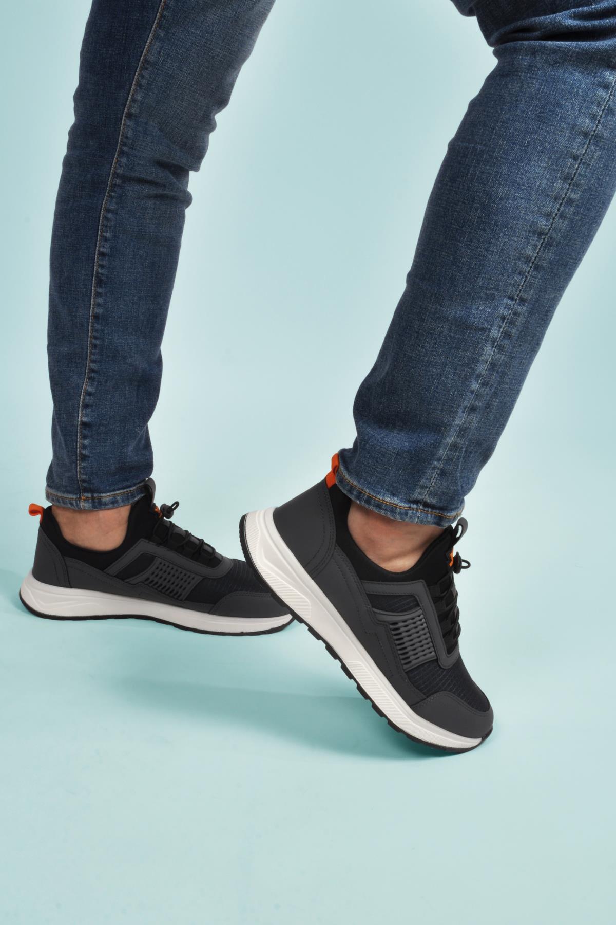 Nans 6006 M Füme Fileli Kilit Bağcıklı Erkek Spor Ayakkabı - Görsel 2