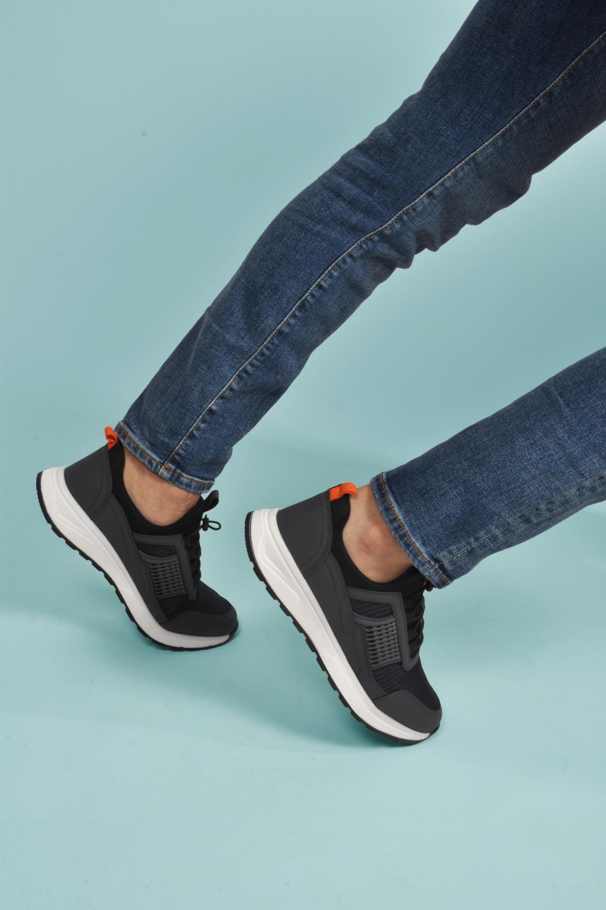 Nans 6006 M Füme Fileli Kilit Bağcıklı Erkek Spor Ayakkabı - Görsel 5