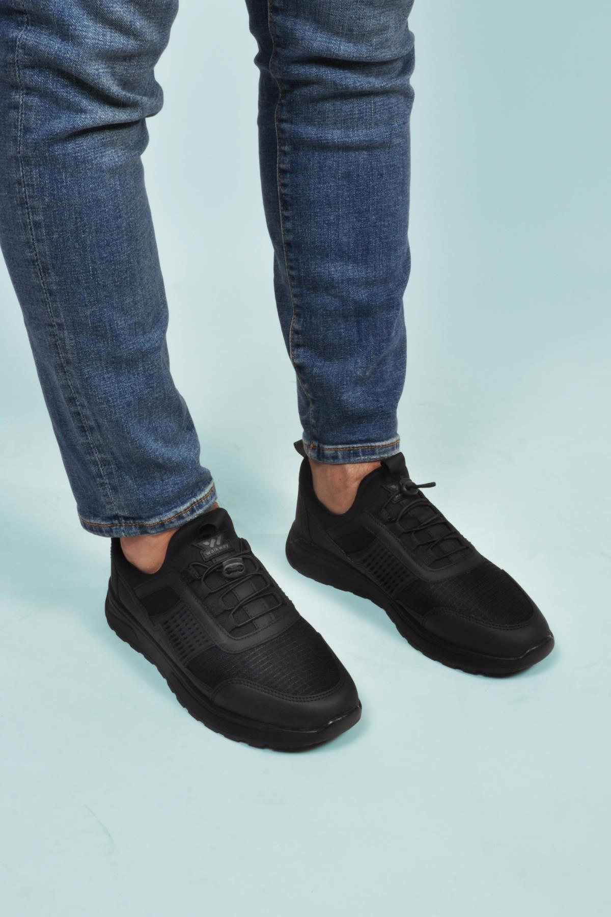 Nans 6006 M Siyah Fileli Kilit Bağcıklı Erkek Spor Ayakkabı - Görsel 4