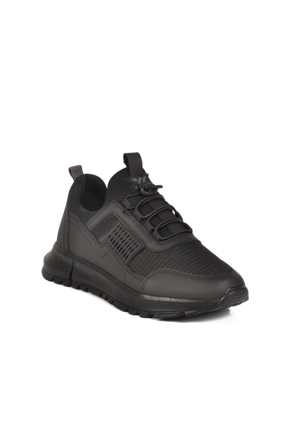 Nans 6006 G Siyah Fileli Kilit Bağcıklı Unisex Spor Ayakkabı - Görsel 2