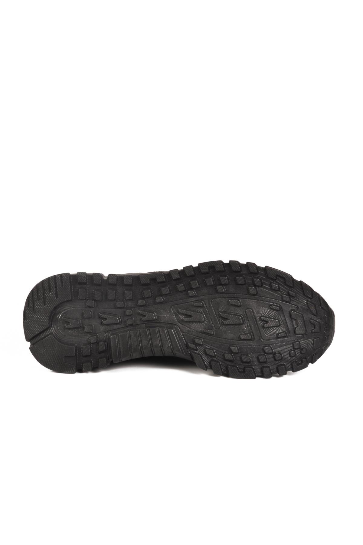 Nans 6006 G Siyah Fileli Kilit Bağcıklı Unisex Spor Ayakkabı - Görsel 6