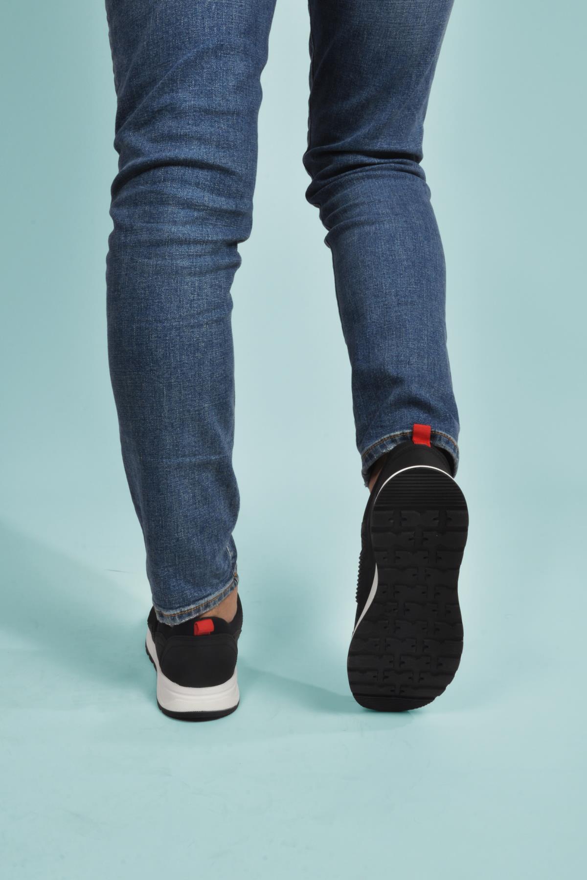 Nans 6006 M Siyah-Kırmızı Kilit Bağcıklı Hafif Erkek Spor Ayakkabı - Görsel 6