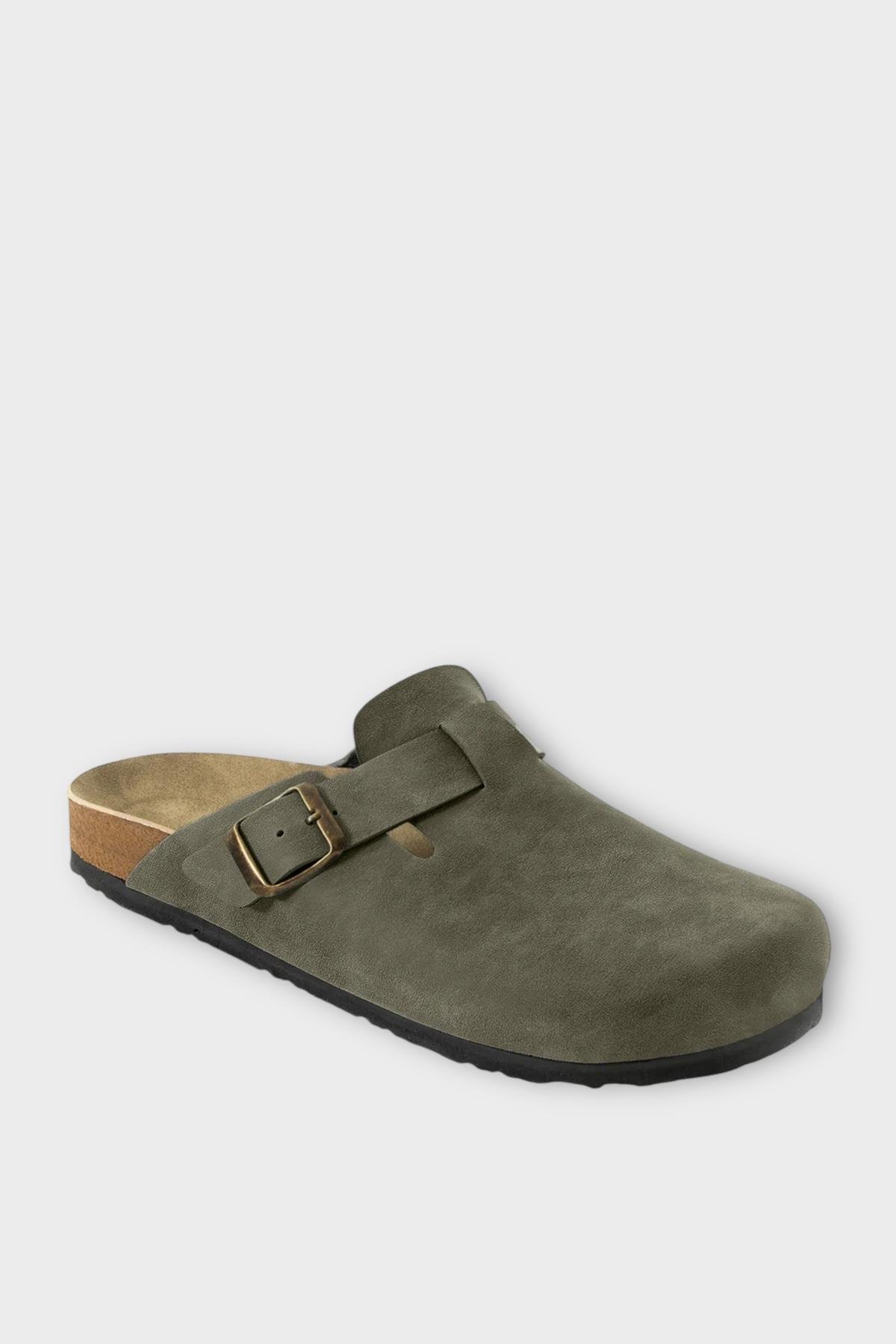 Mantar Taban Boston Birkens Model Günlük Sabo Unisex Ev Terliği HAKİ - Görsel 3