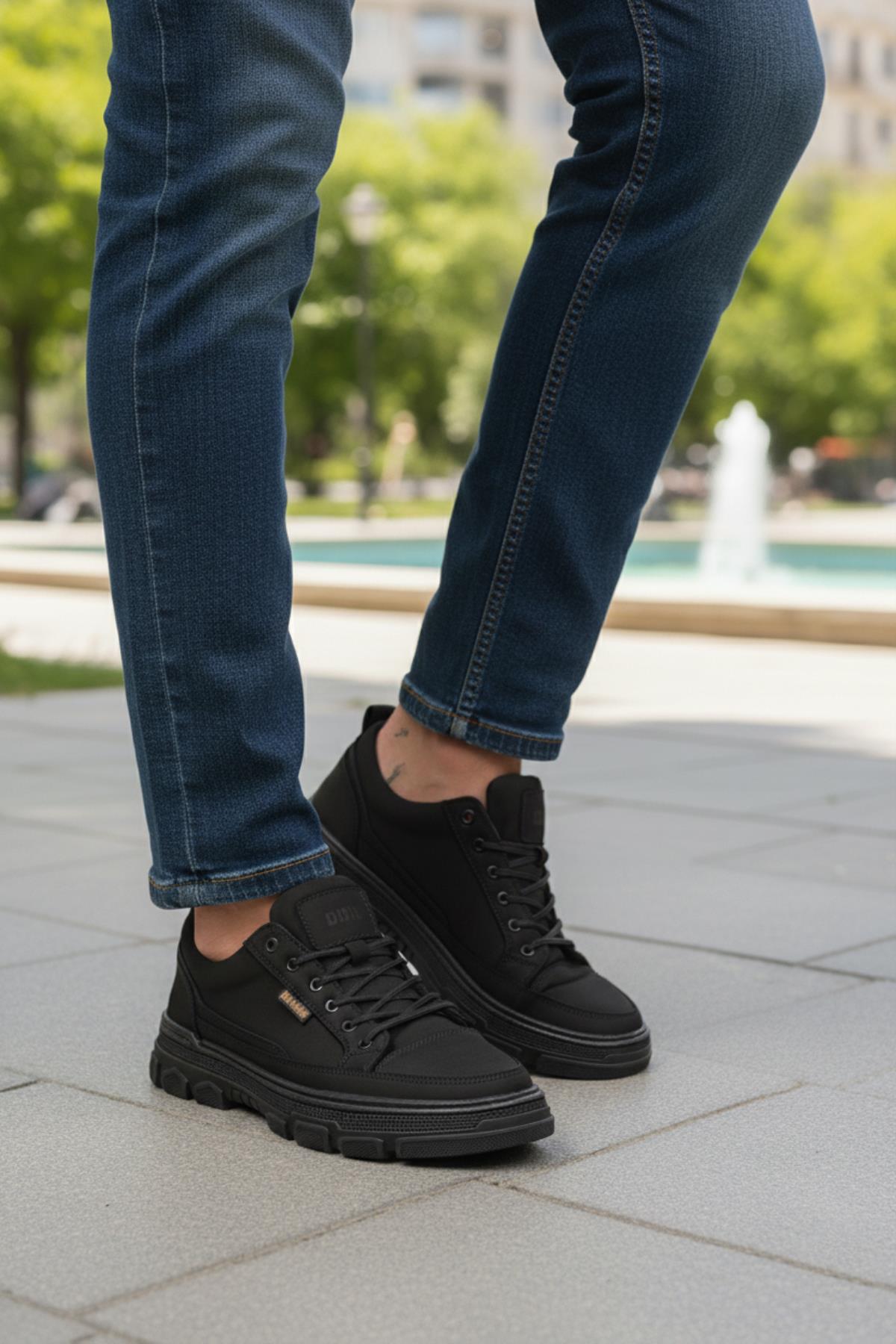 260081 M Siyah Nubuk Hakiki Deri Erkek Günlük Ayakkabı - Görsel 2