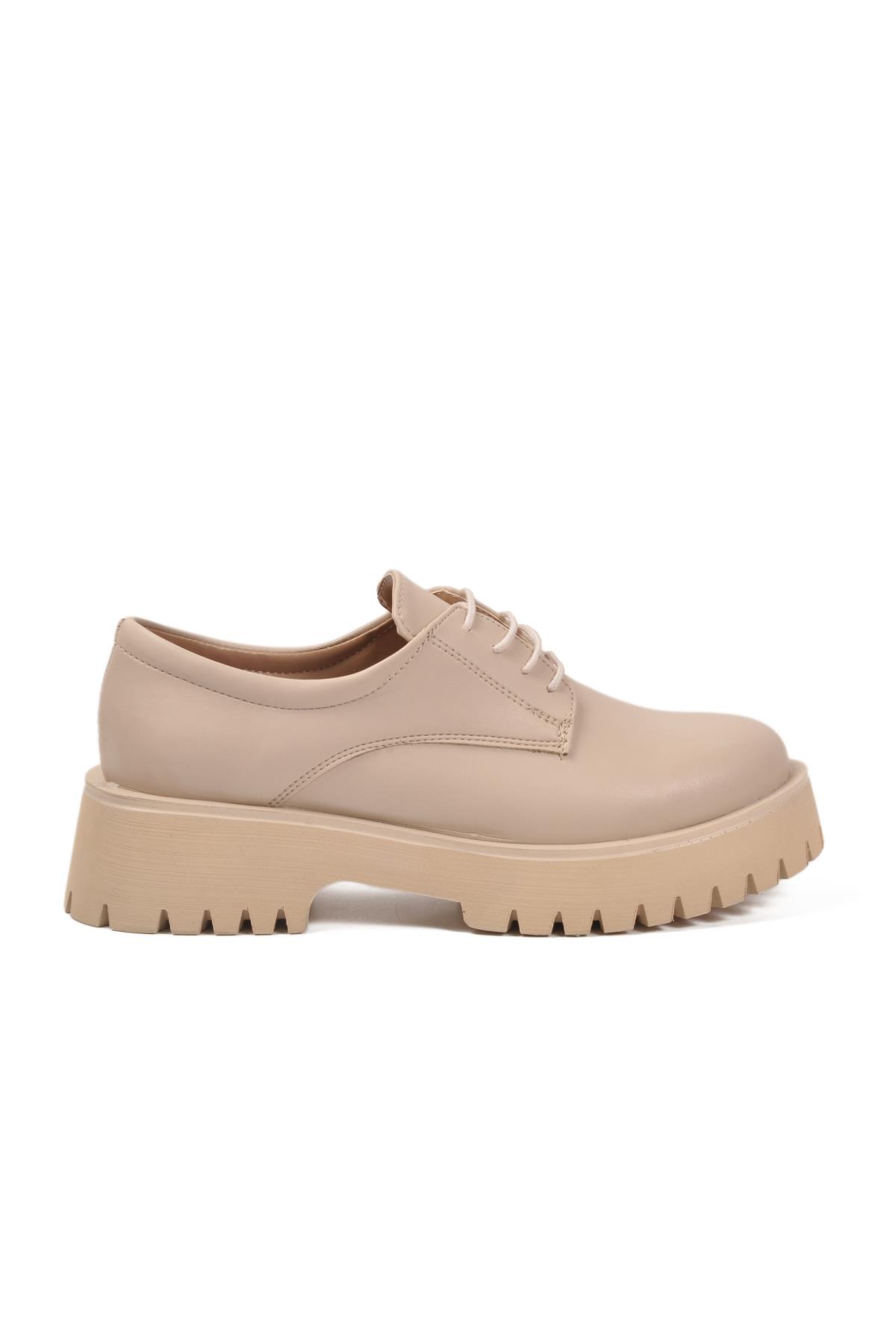 572451 Z Bej Cilt Kadın Günlük Ayakkabı - Görsel 3