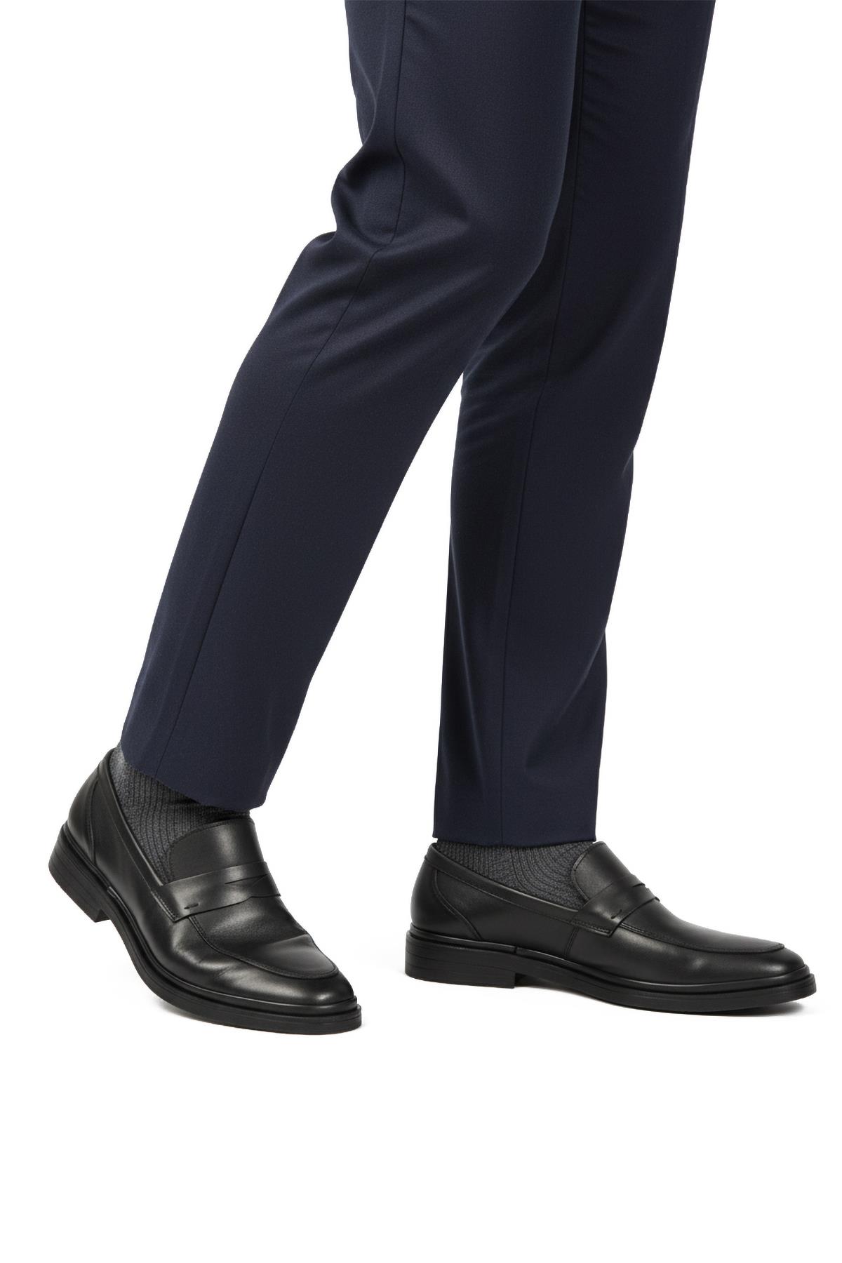 DSN 2033 M Siyah Hakiki Deri Erkek Günlük Ayakkabı - Görsel 4