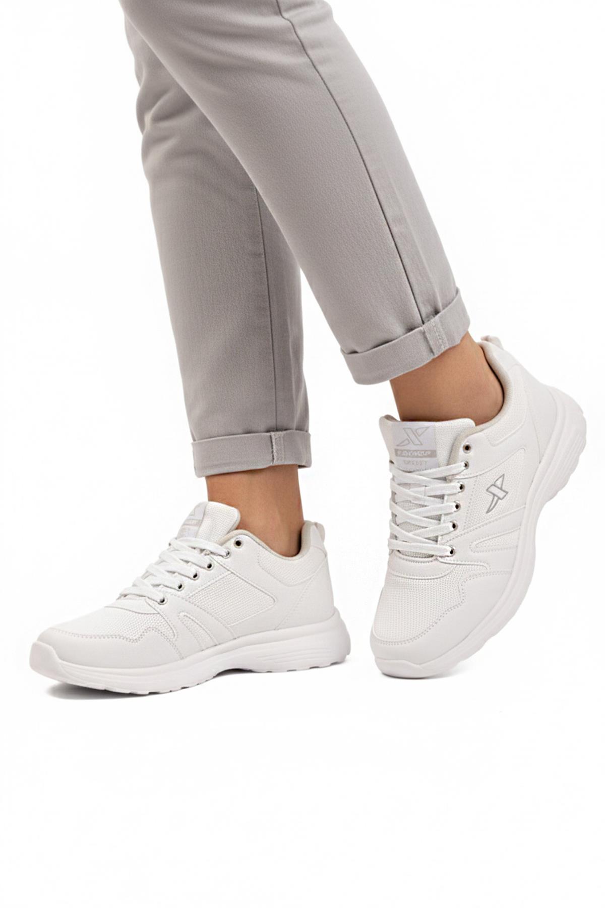 Beyaz-Beyaz Unisex Mevsimlik Spor Ayakkabı - Görsel 4