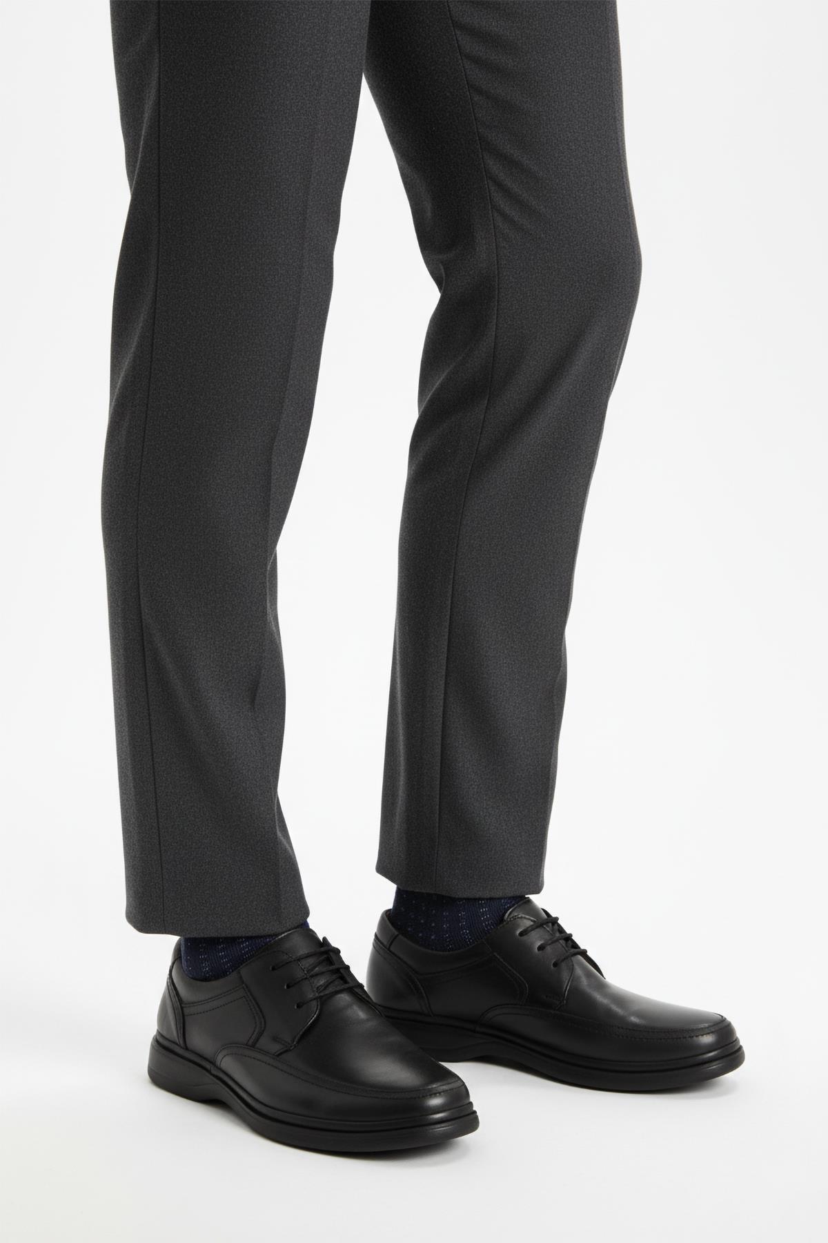 DSN 2038 M Siyah Hakiki Deri Erkek Günlük Ayakkabı - Görsel 4