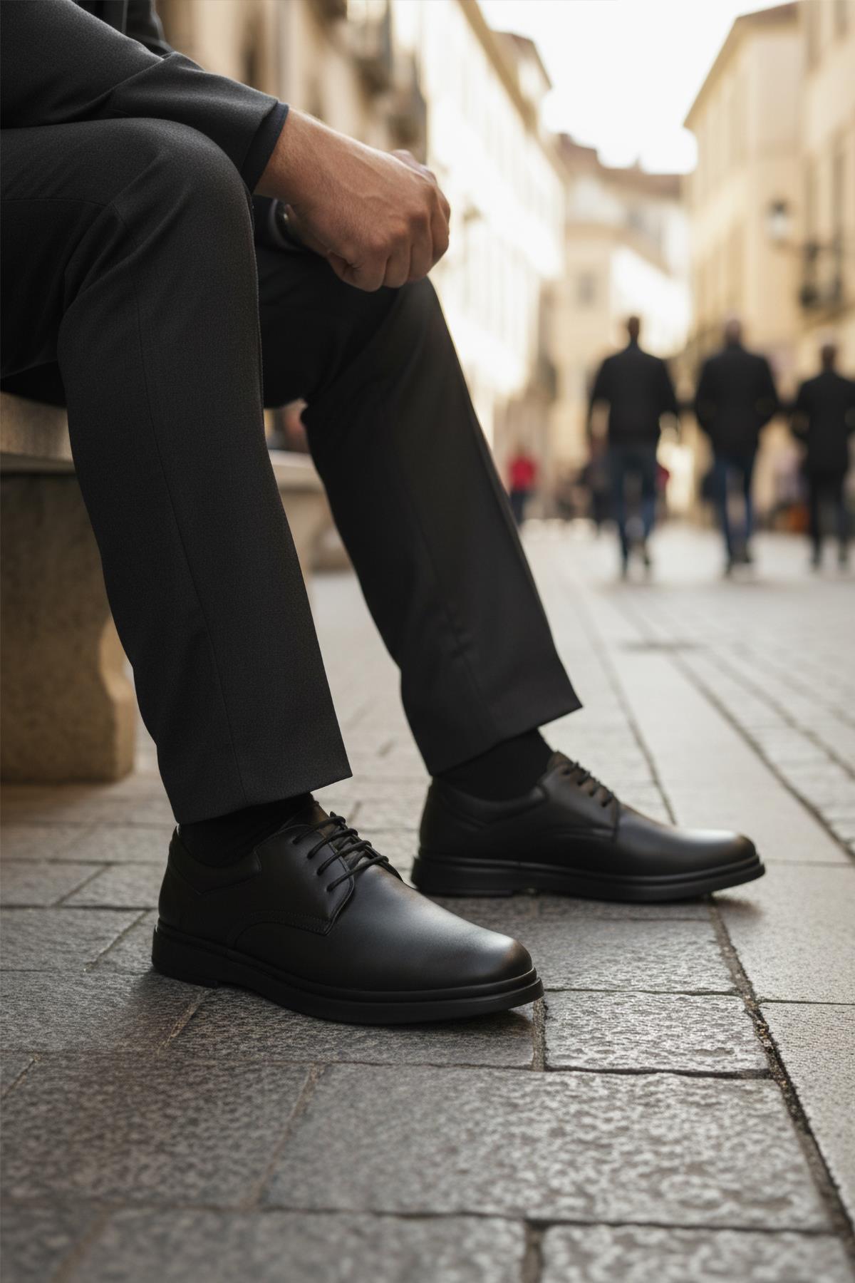 DSN 2027 M Siyah Hakiki Deri Erkek Günlük Ayakkabı - Görsel 2