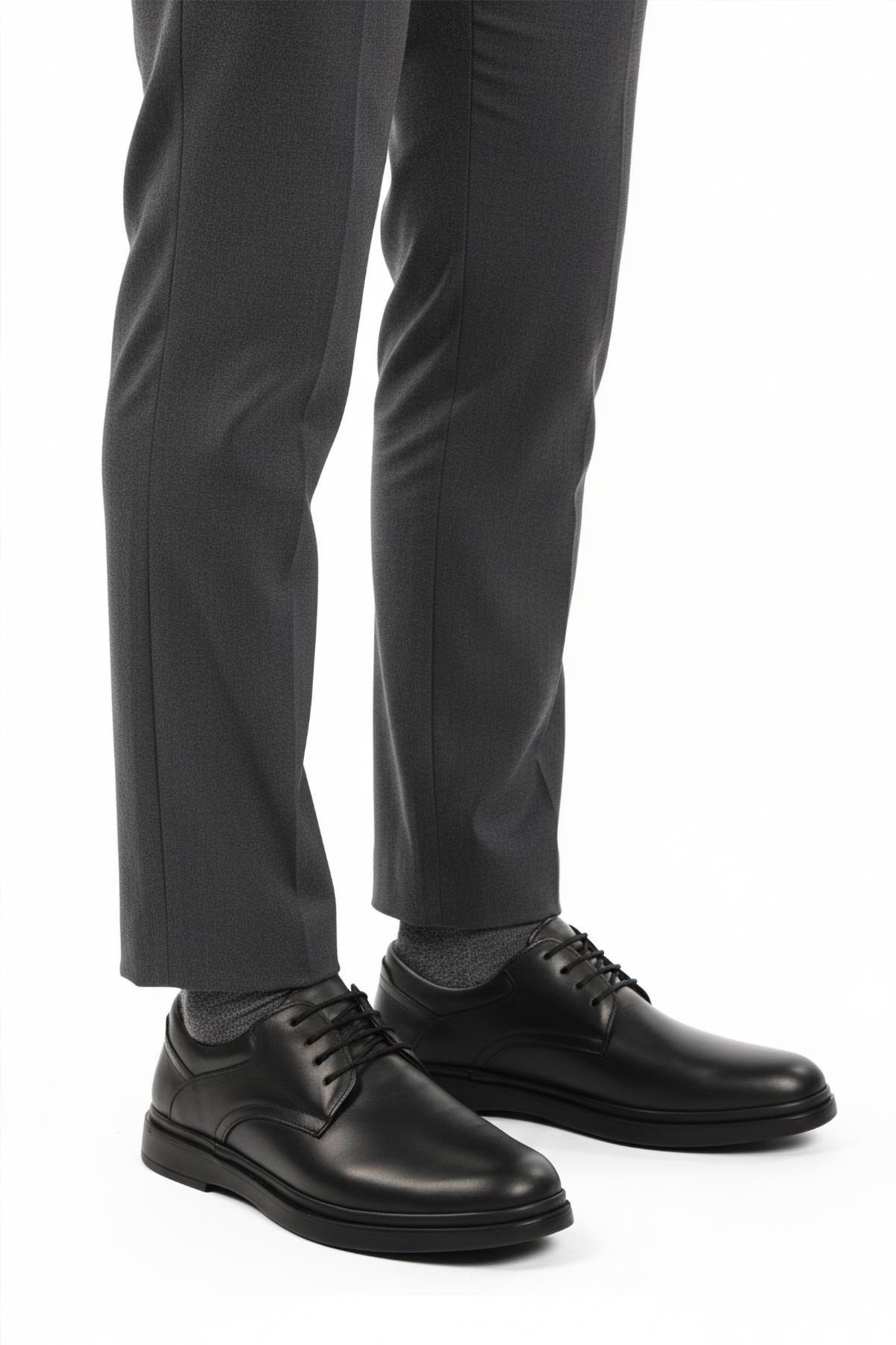 DSN 2027 M Siyah Hakiki Deri Erkek Günlük Ayakkabı - Görsel 4