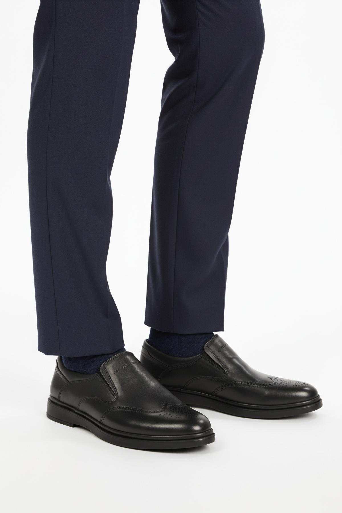 DSN 2031 M Siyah Hakiki Deri Erkek Günlük Ayakkabı - Görsel 4