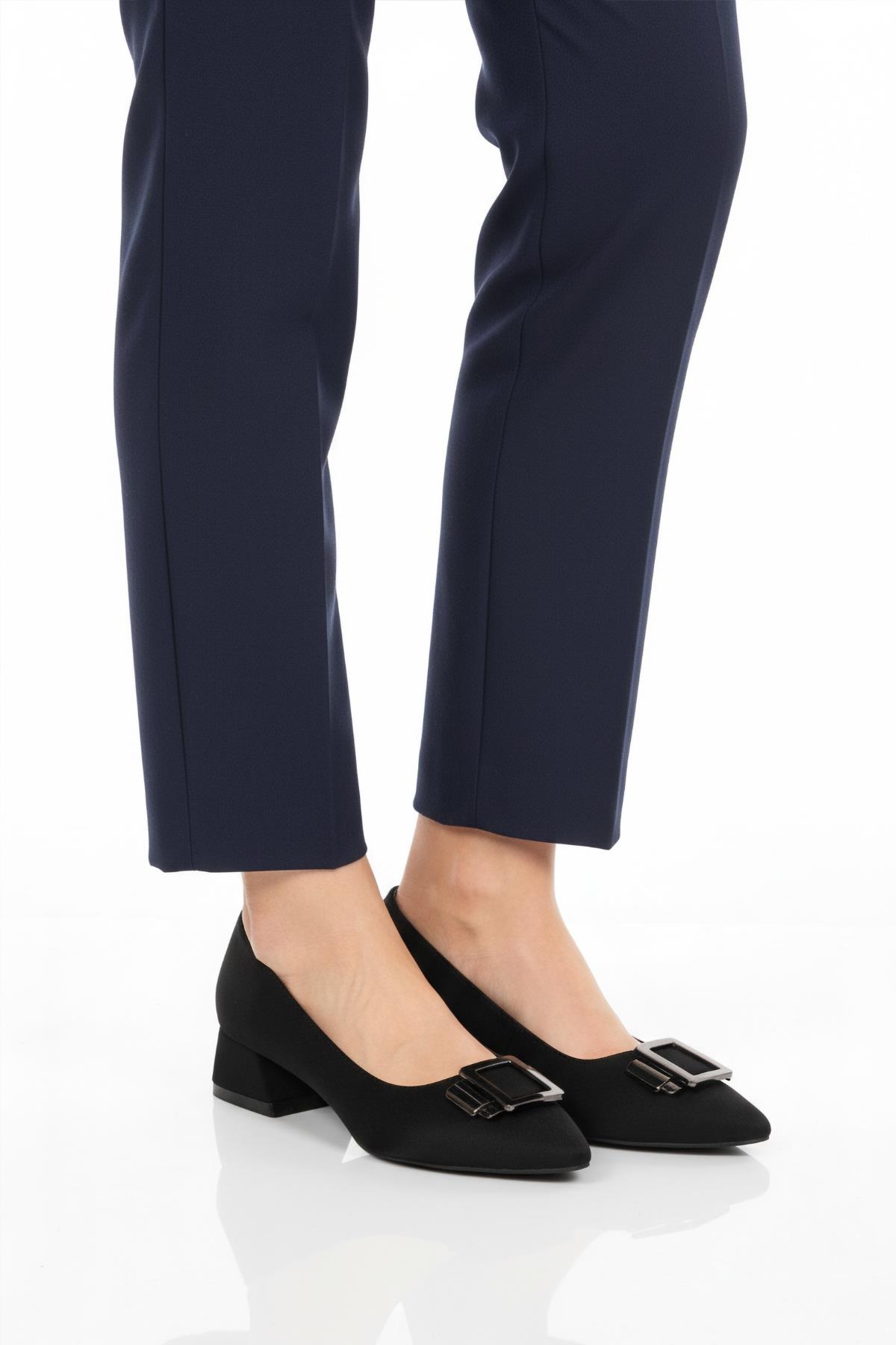 451133 Z Siyah Kadın Topuklu Ayakkabı - Görsel 4