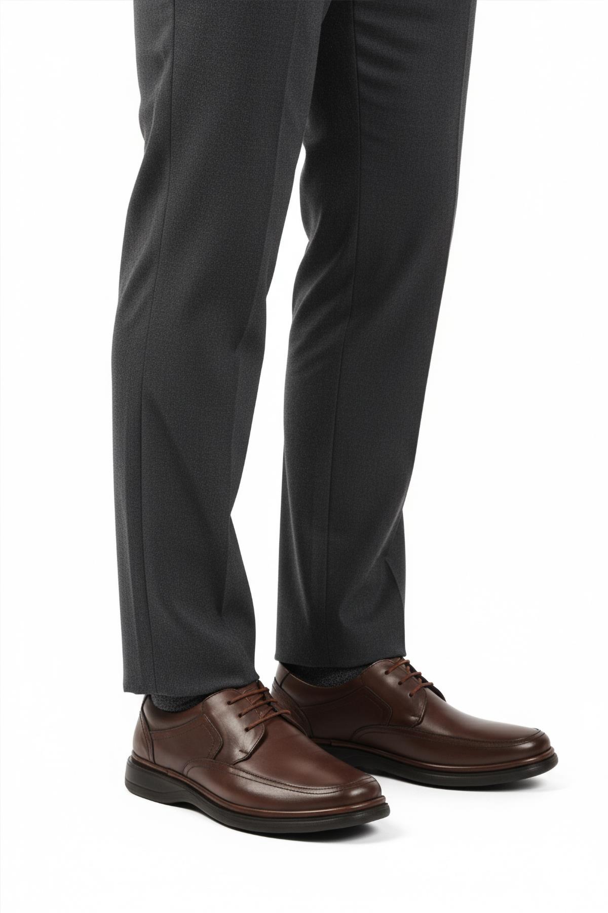 DSN 2038 M Kahve Hakiki Deri Erkek Günlük Ayakkabı - Görsel 4