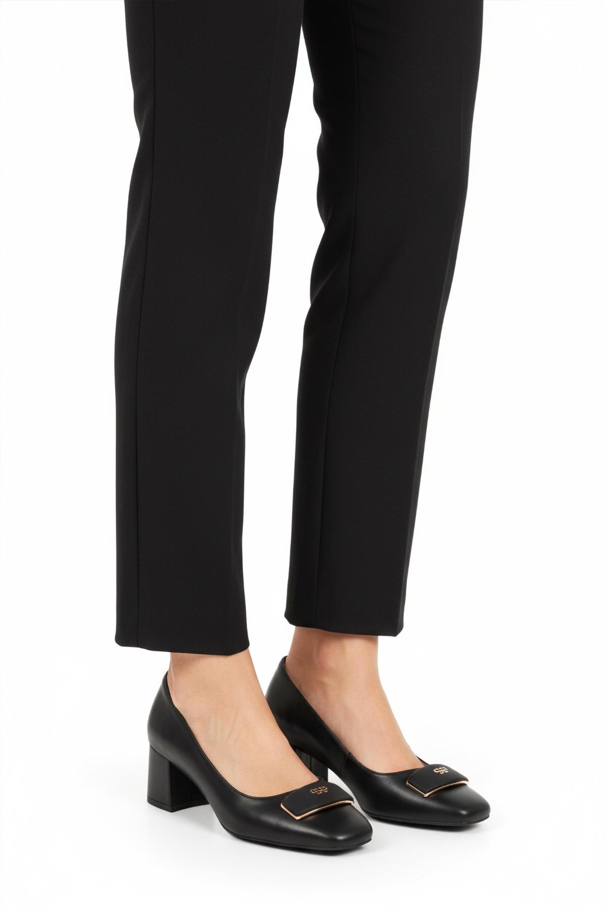 Siyah Cilt Kadın Topuklu Ayakkabı 695039 Z - Görsel 4