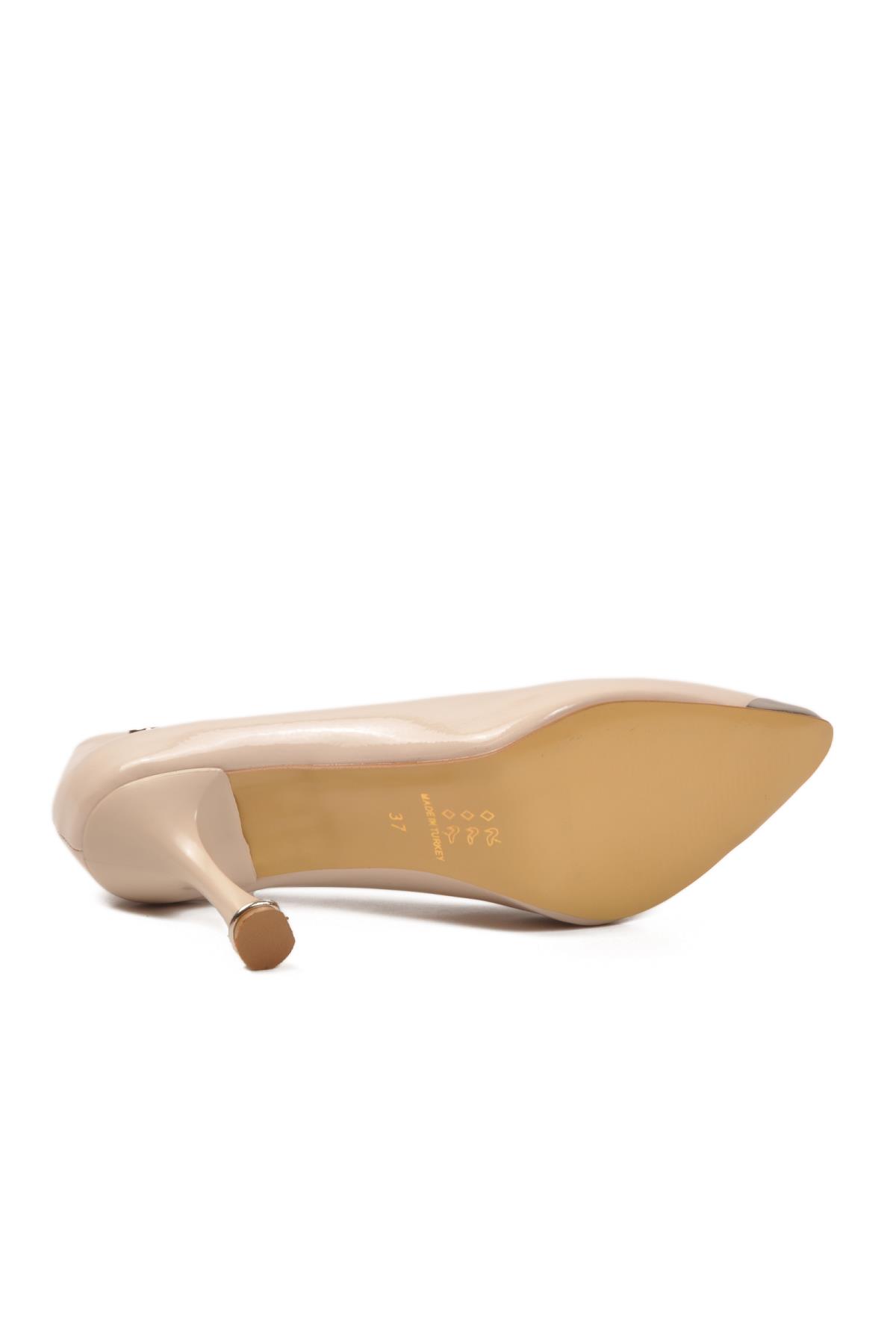 PC-55118 Z Bej Rugan Kadın Abiye Ayakkabı - Görsel 6