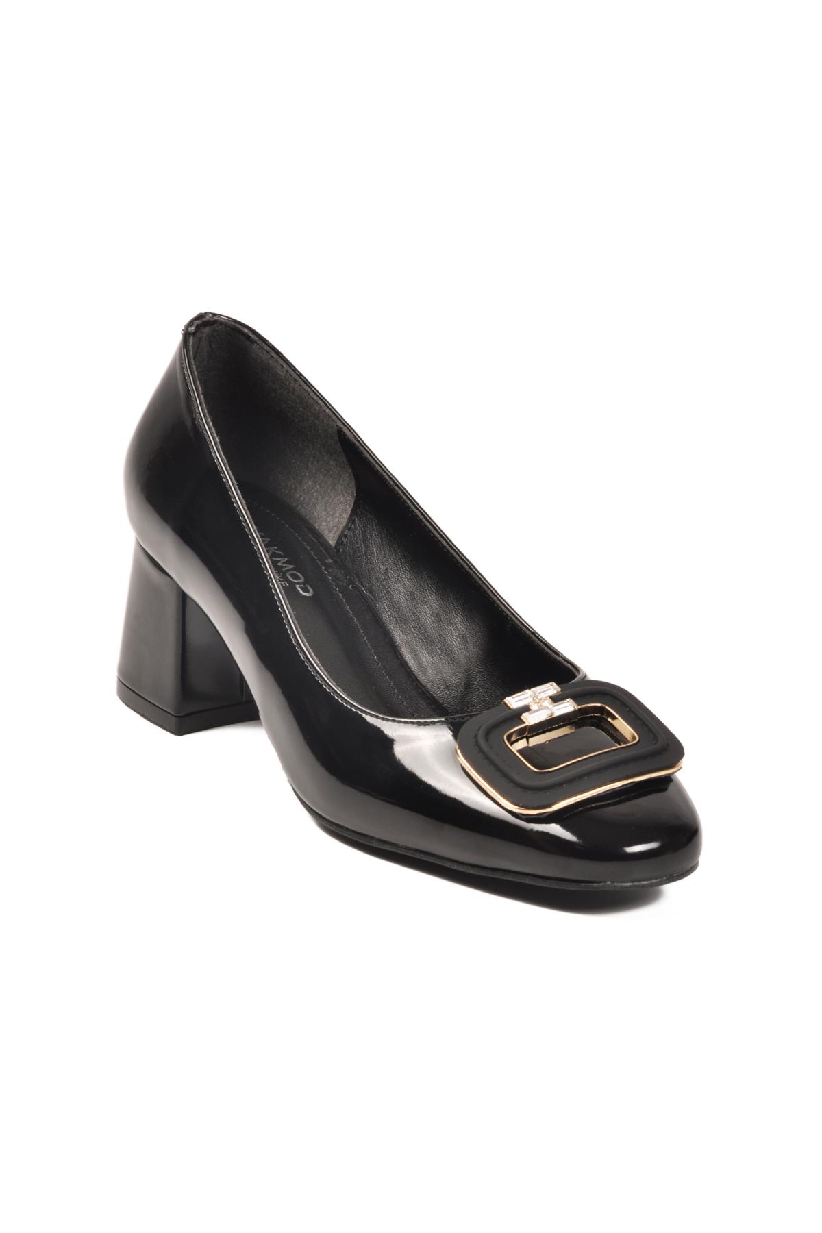 695040 Z Siyah Rugan Kadın Topuklu Ayakkabı - Görsel 5