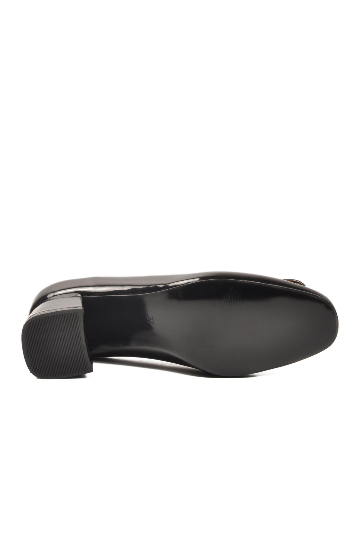 695040 Z Siyah Rugan Kadın Topuklu Ayakkabı - Görsel 6