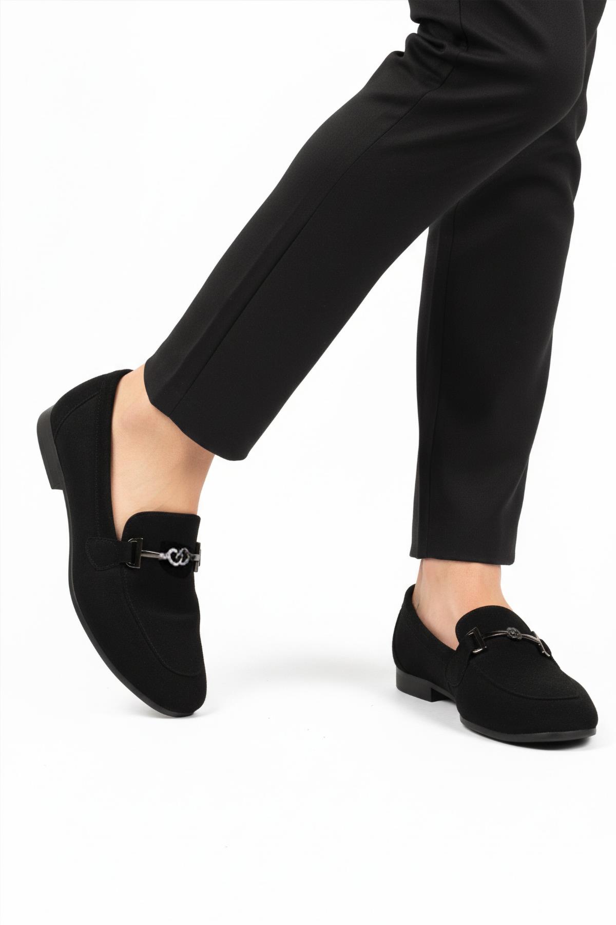 Siyah Süet Kadın Günlük Ayakkabı 572433 Z - Görsel 4