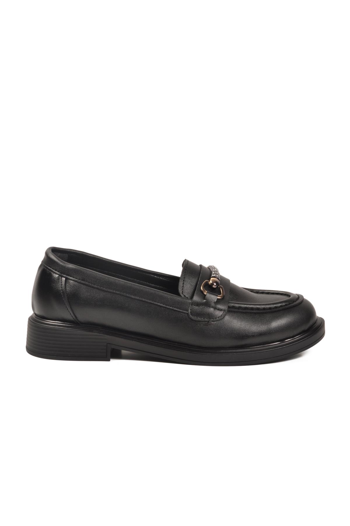 572441 Z Siyah Cilt Kadın Günlük Ayakkabı - Görsel 3