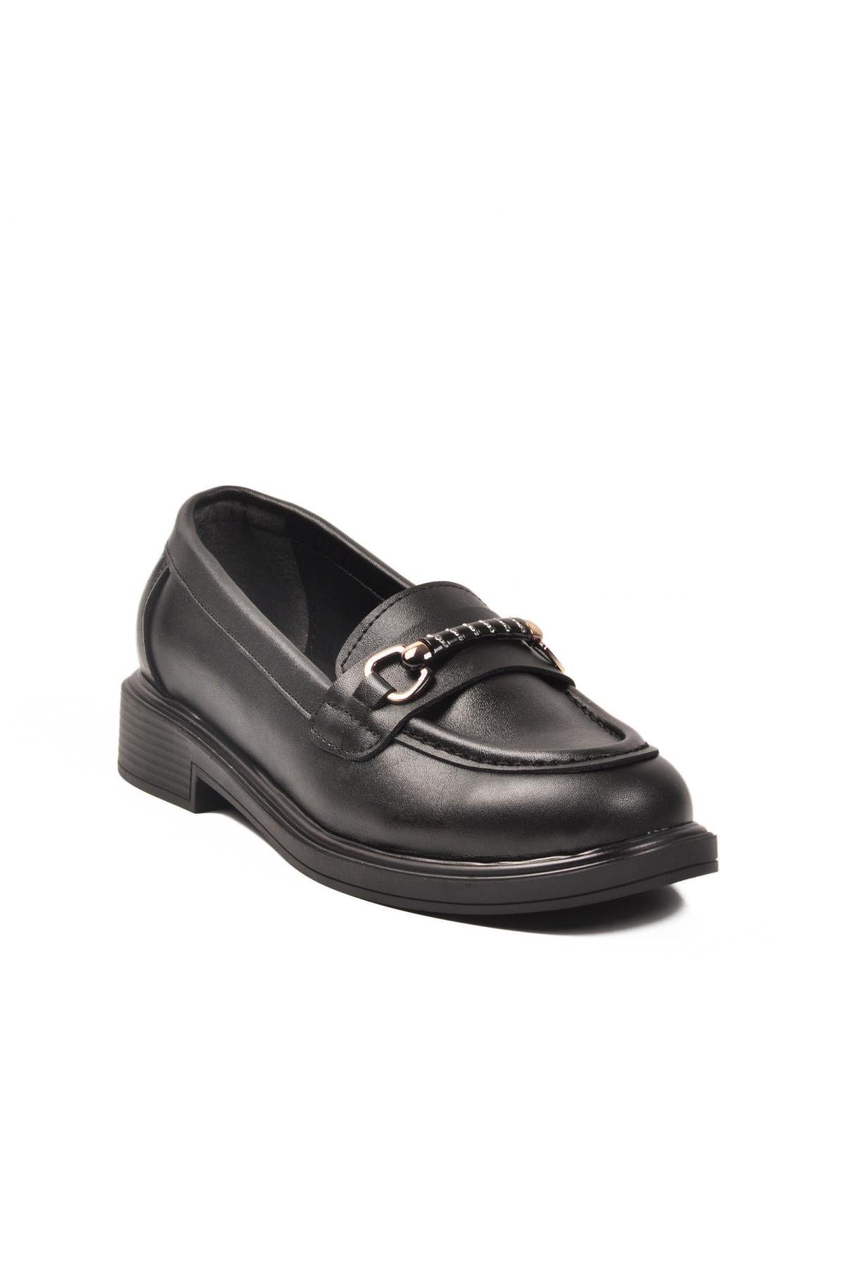 572441 Z Siyah Cilt Kadın Günlük Ayakkabı - Görsel 5