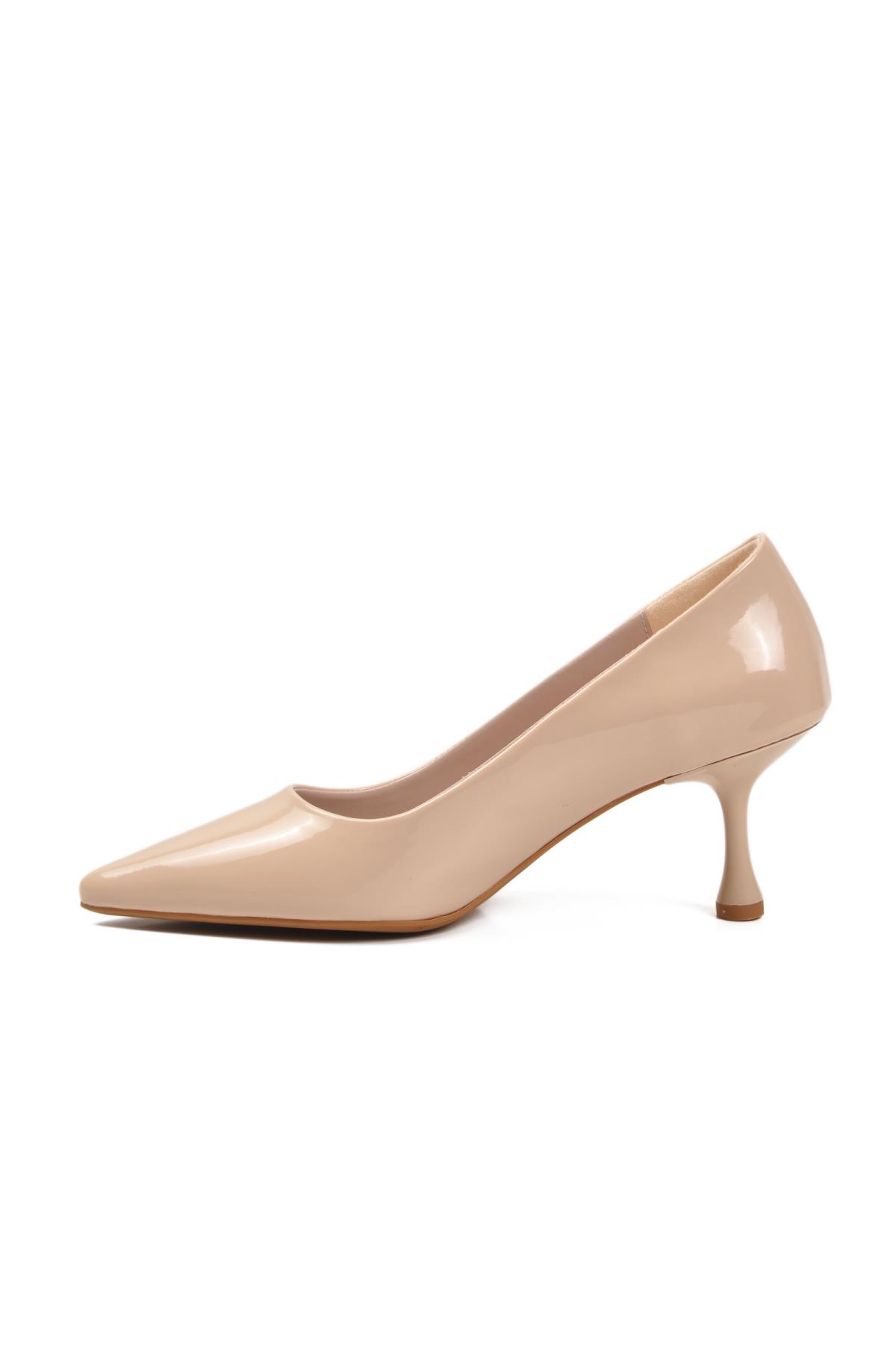 695033 Z Bej Rugan Kadın Topuklu Ayakkabı - Görsel 5