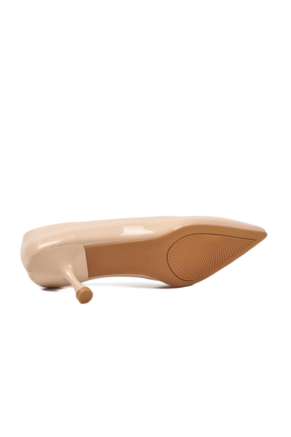 695033 Z Bej Rugan Kadın Topuklu Ayakkabı - Görsel 6