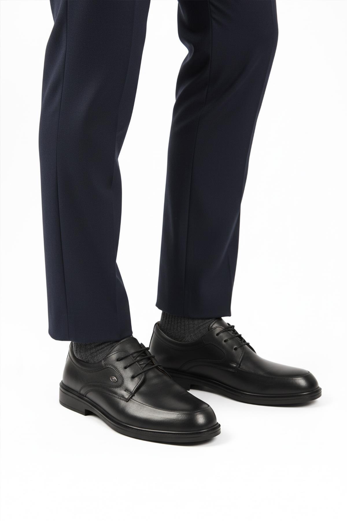 DSN 2037 M Siyah Hakiki Deri Erkek Günlük Ayakkabı - Görsel 4