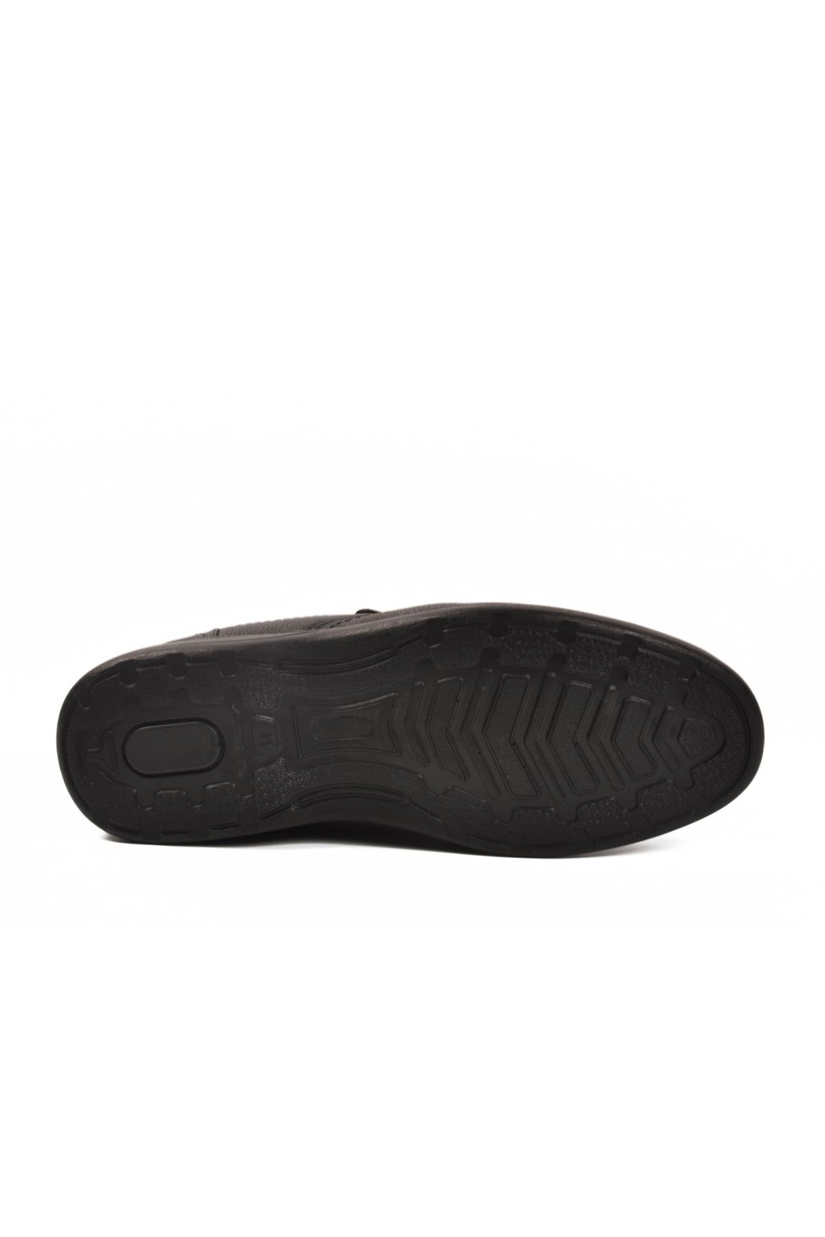 DSN 2035 M Siyah Kırışık Hakiki Deri Erkek Günlük Ayakkabı - Görsel 6