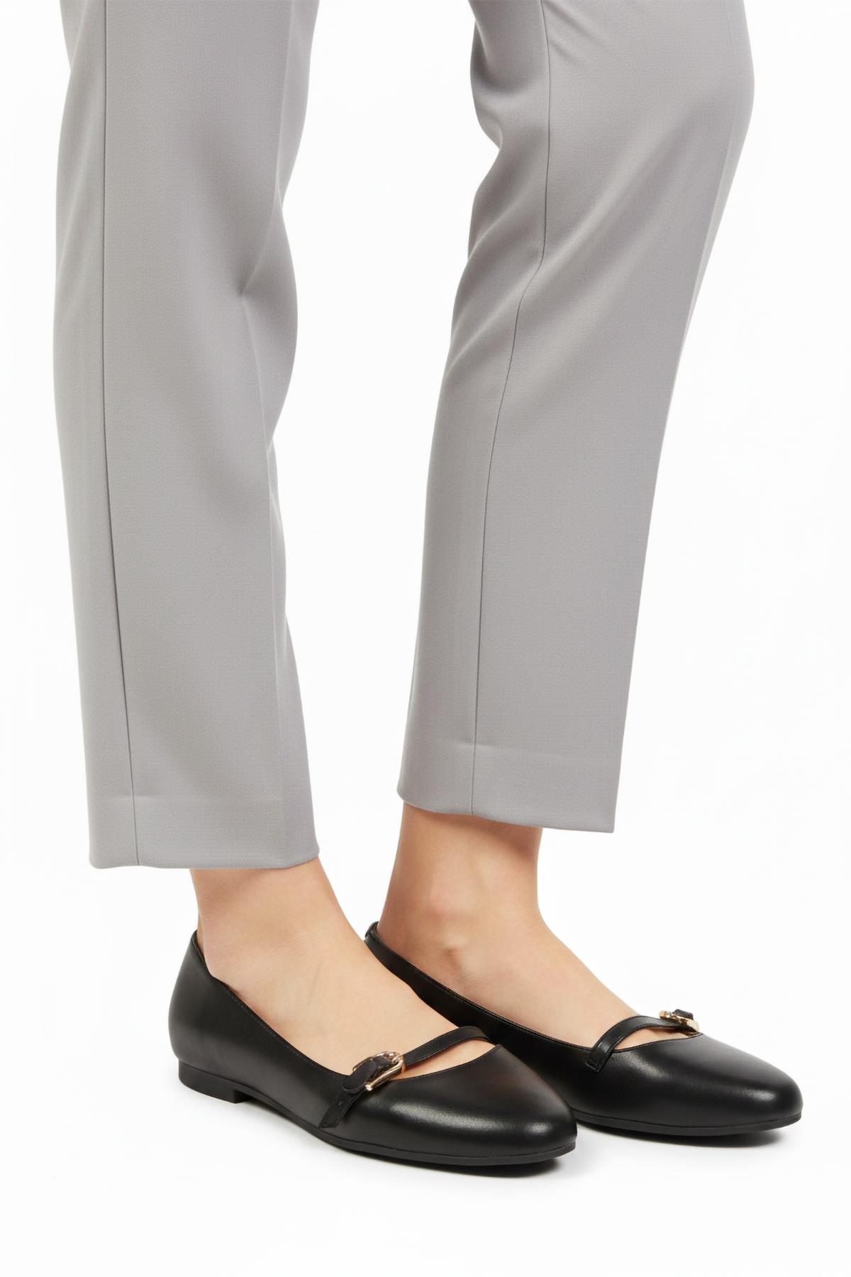 312456 Z Siyah Cilt Kadın Babet - Görsel 4