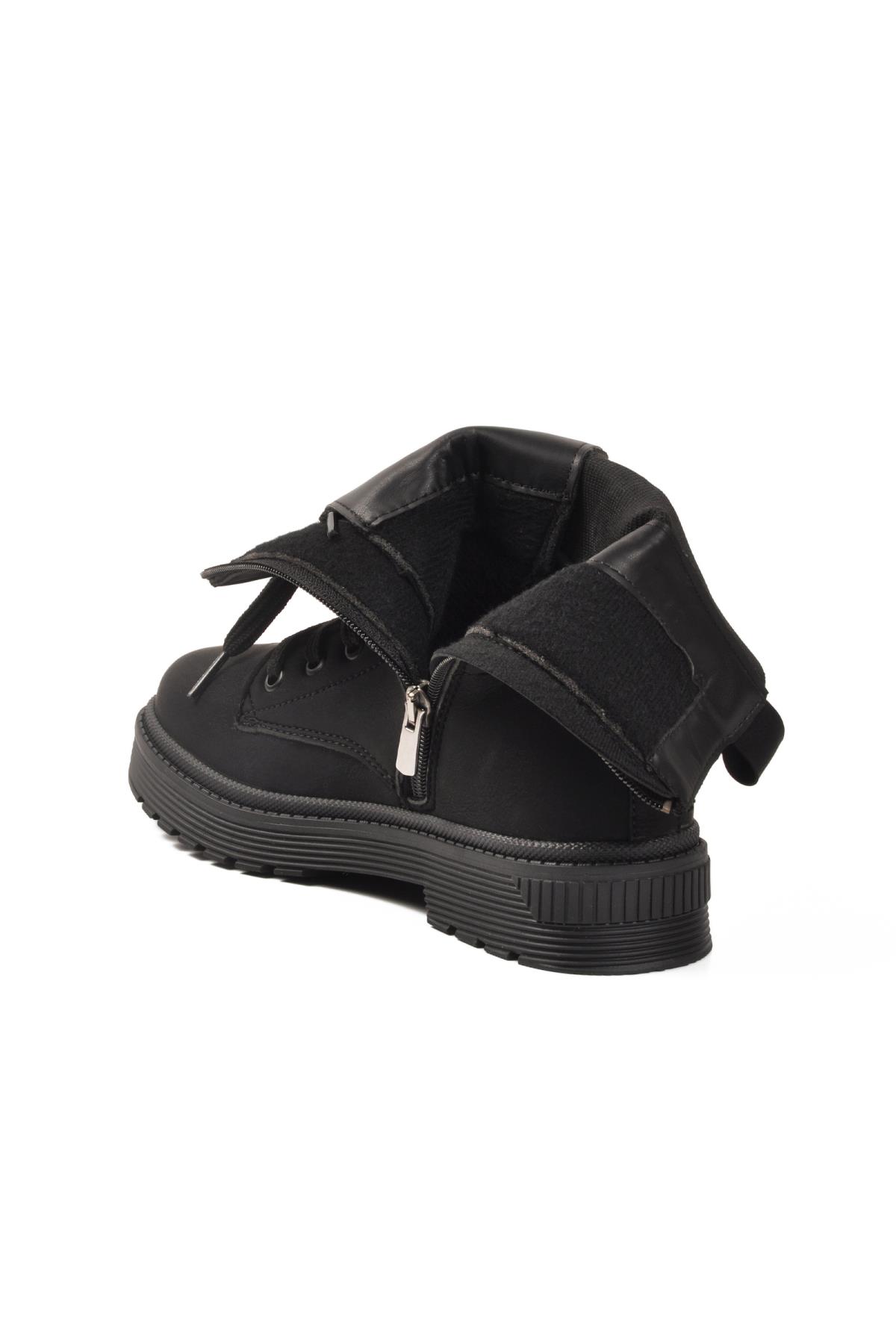 23002 Z Siyah Nubuk Kadın Bot - Görsel 5