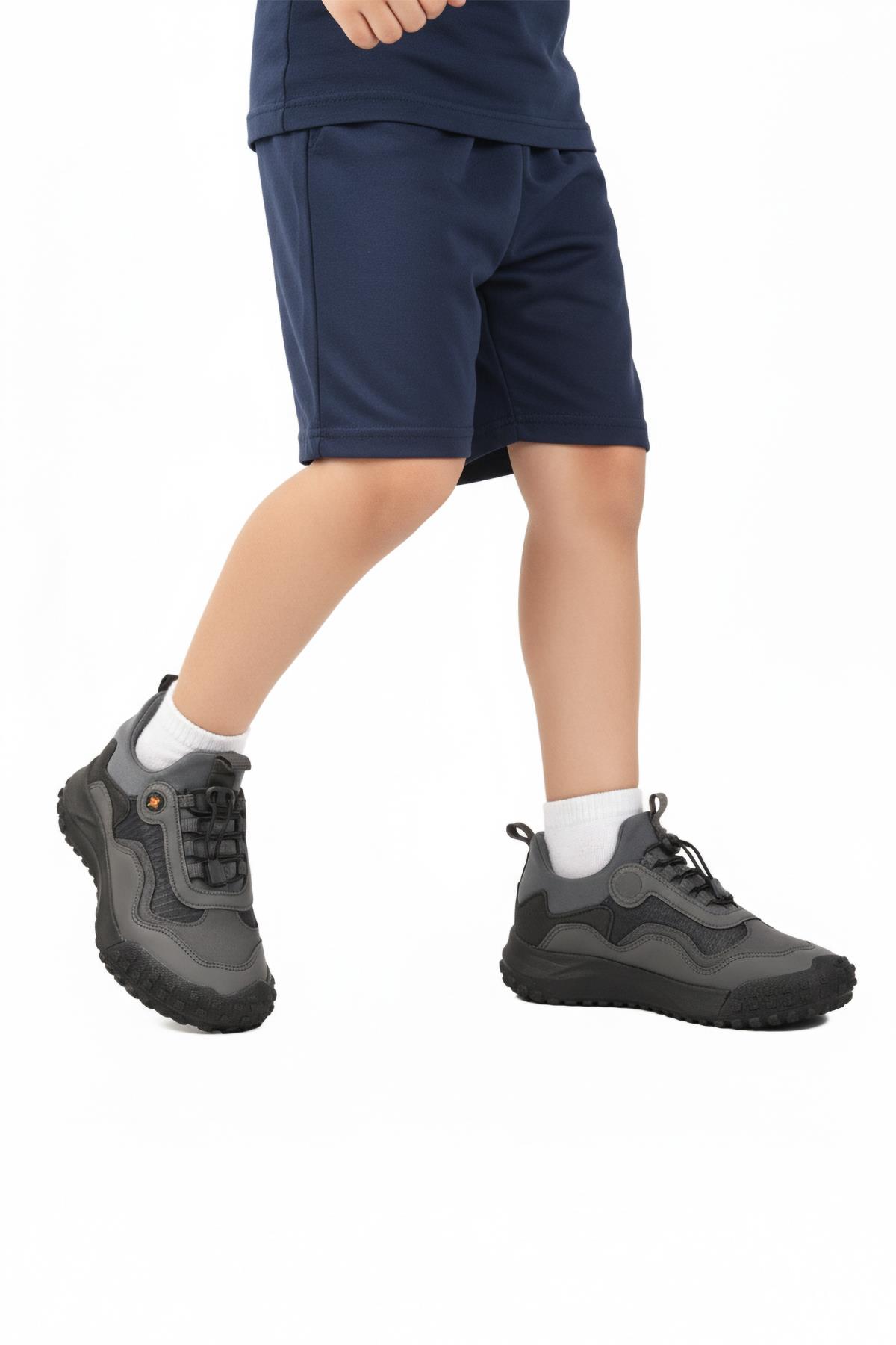 Füme Lastik Bağcıklı Çocuk Outdoor Ayakkabı G63 Kids F - Görsel 4