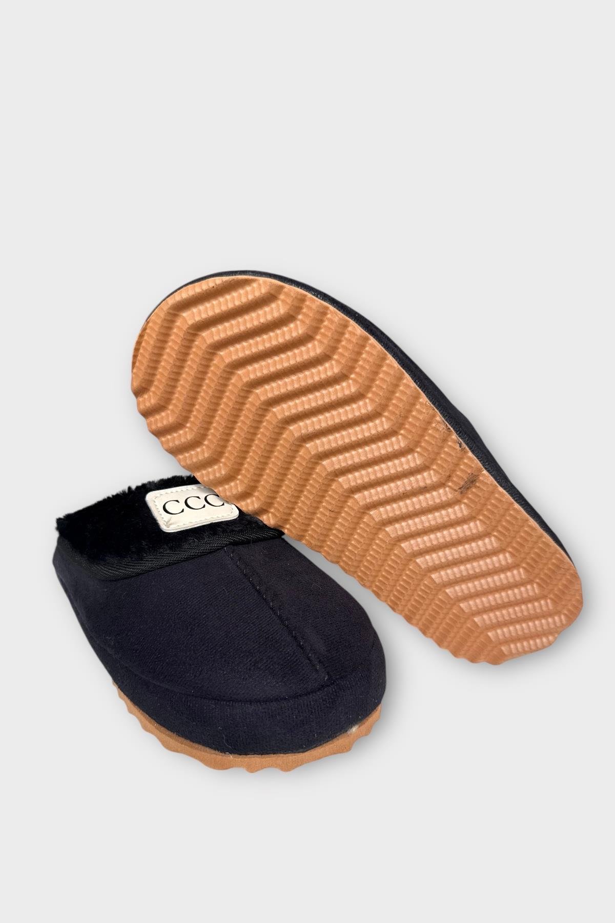 İçi Peluş Ses Yapmaz Eva Taban Kadın EvTerliği SİYAH - Görsel 7