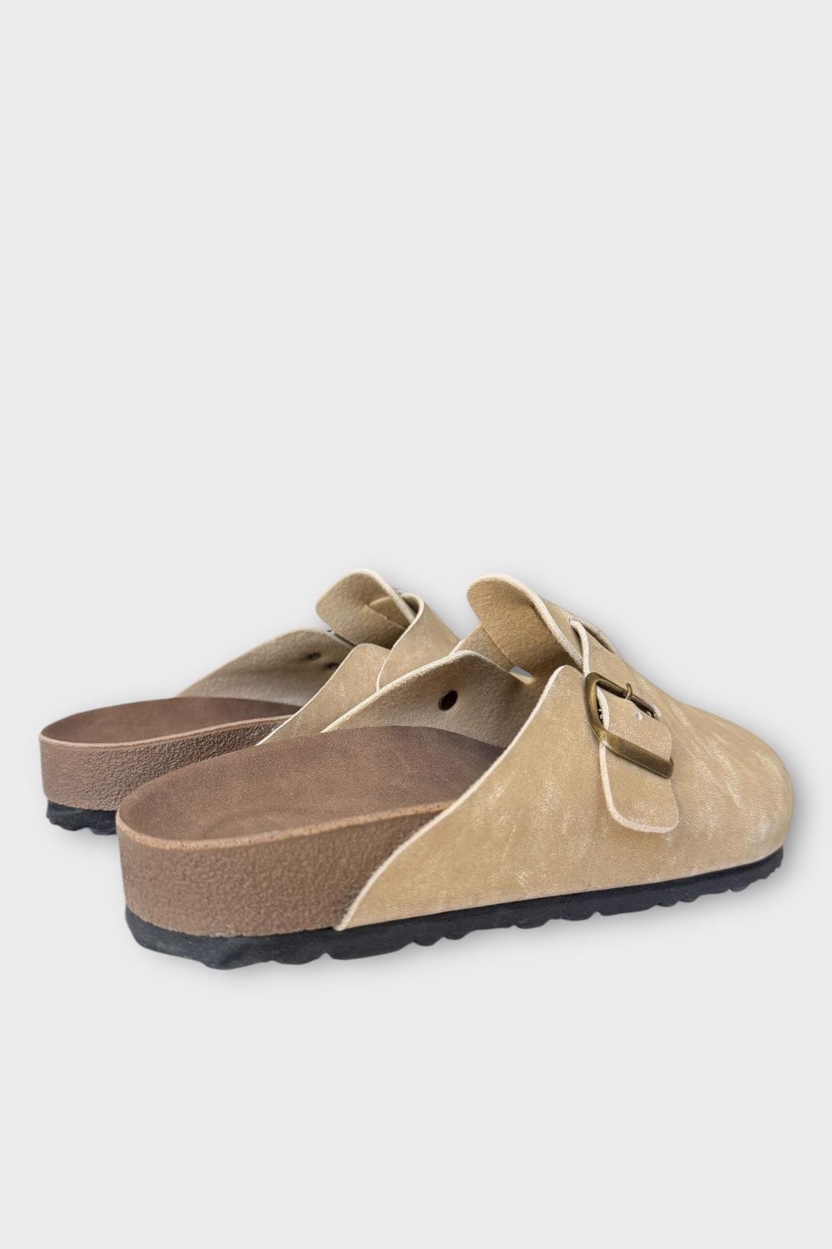 Mantar Taban Boston Birkens Model Günlük Sabo Unisex Ev Terliği BEJ - Görsel 5