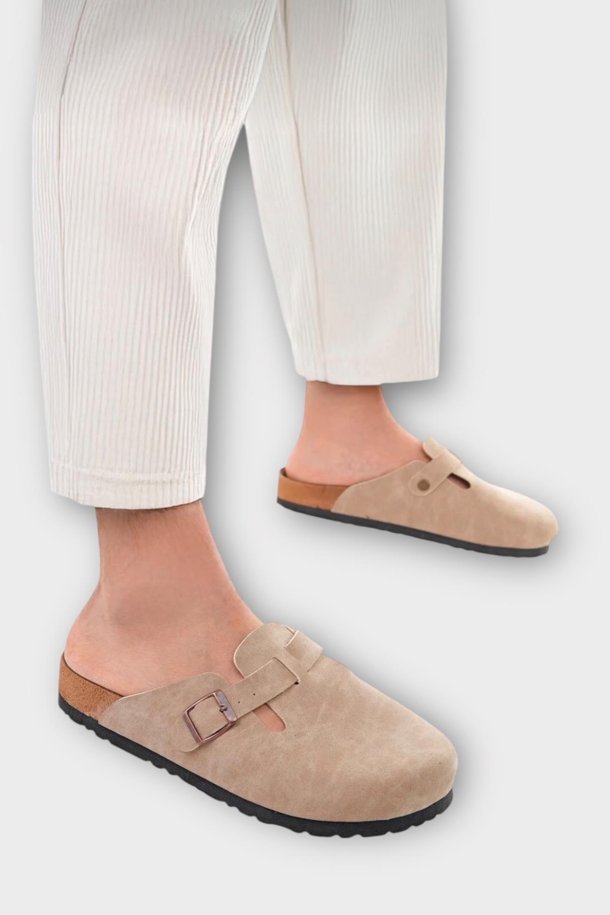 Mantar Taban Boston Birkens Model Günlük Sabo Unisex Ev Terliği BEJ - Görsel 7