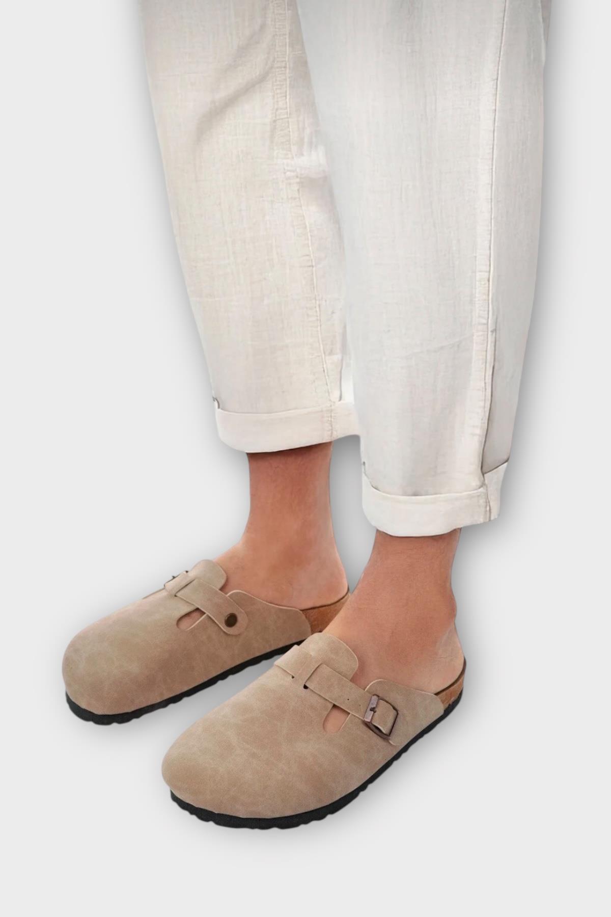 Mantar Taban Boston Birkens Model Günlük Sabo Unisex Ev Terliği BEJ - Görsel 8