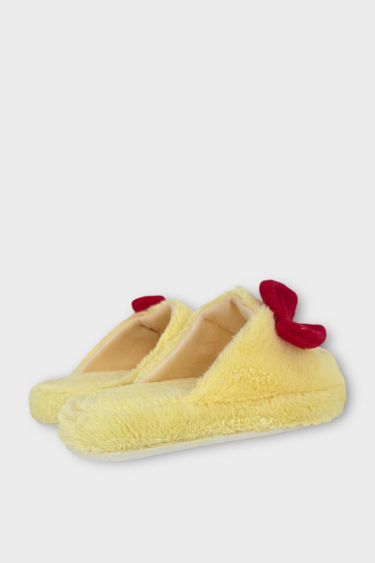 HelloKitty Figürlü Sıcak Tutan Kışlık Kadın Ev Terliği SARI - KIRMIZI - Görsel 7