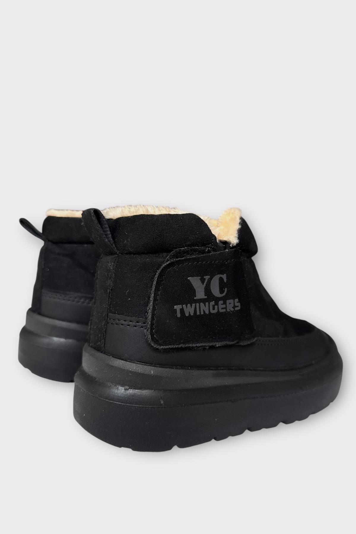 Nubuk İçi Kürklü Kalın Taban Kadın Bot SİYAH - Görsel 7