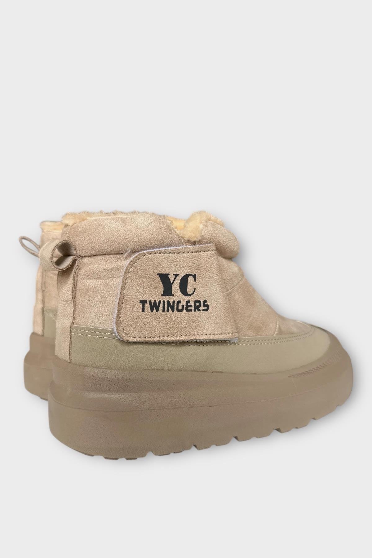 Nubuk İçi Kürklü Kalın Taban Kadın Bot BEJ - Görsel 7