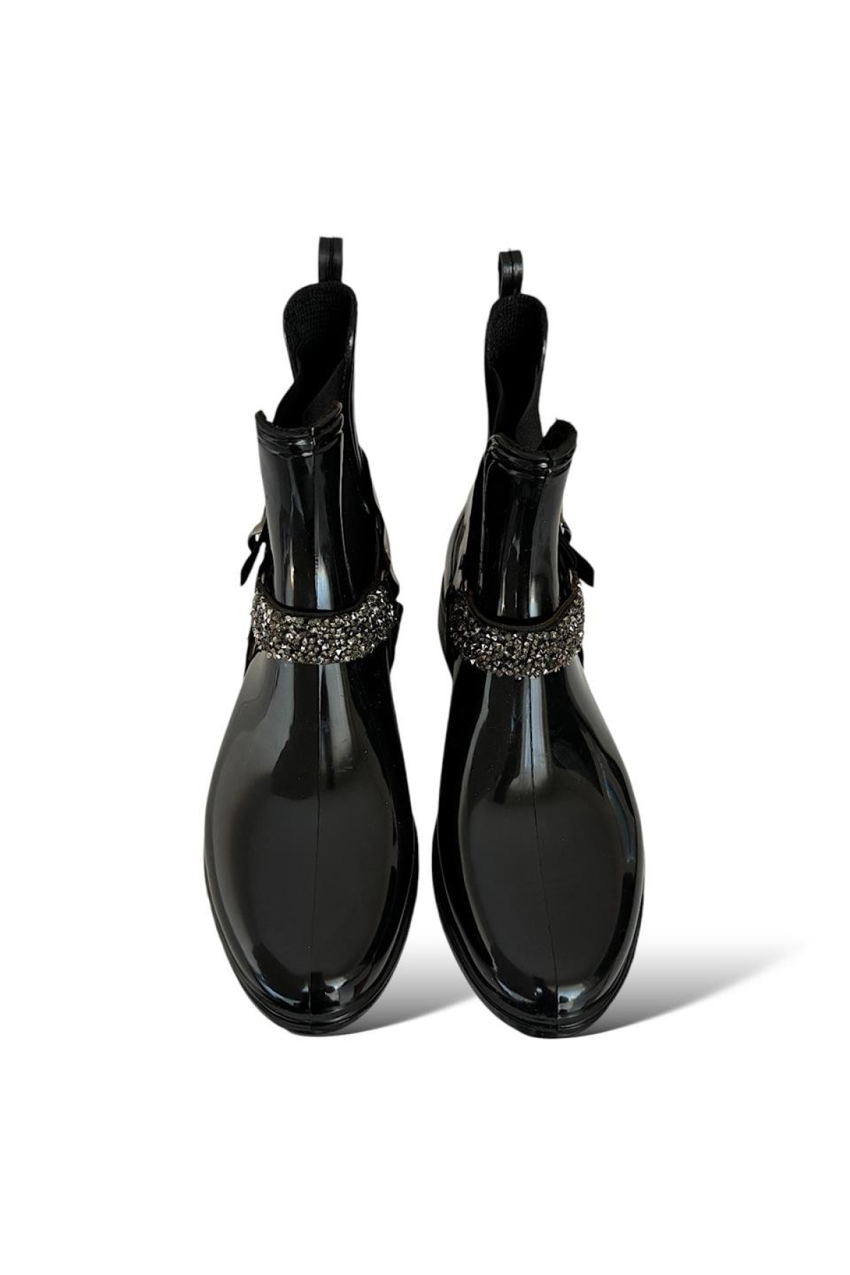 Liger Kemerli Tokalı Kadın Yağmur Botu GRİ - SİYAH - Görsel 6