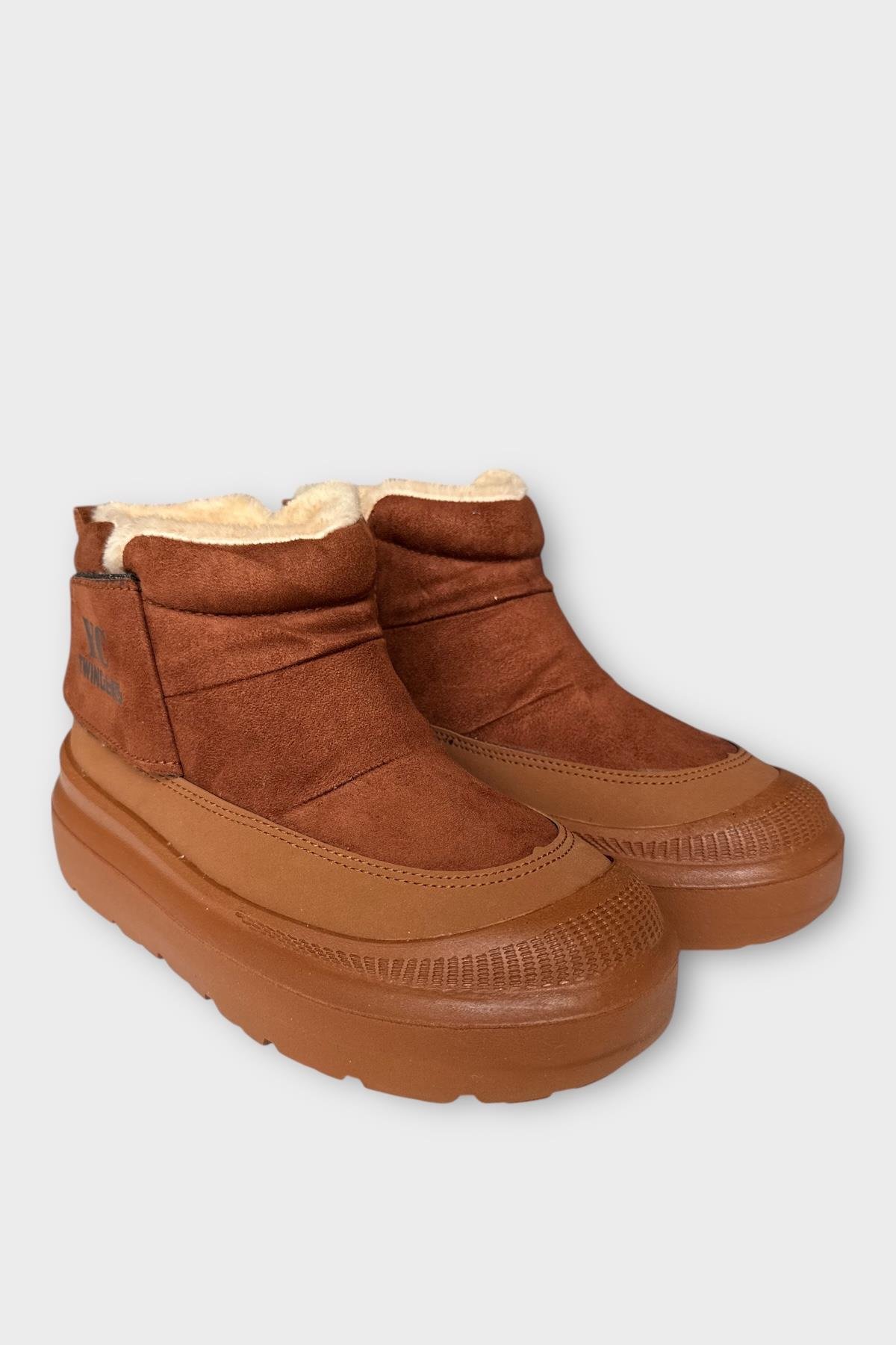 Nubuk İçi Kürklü Kalın Taban Kadın Bot TABA - Görsel 4