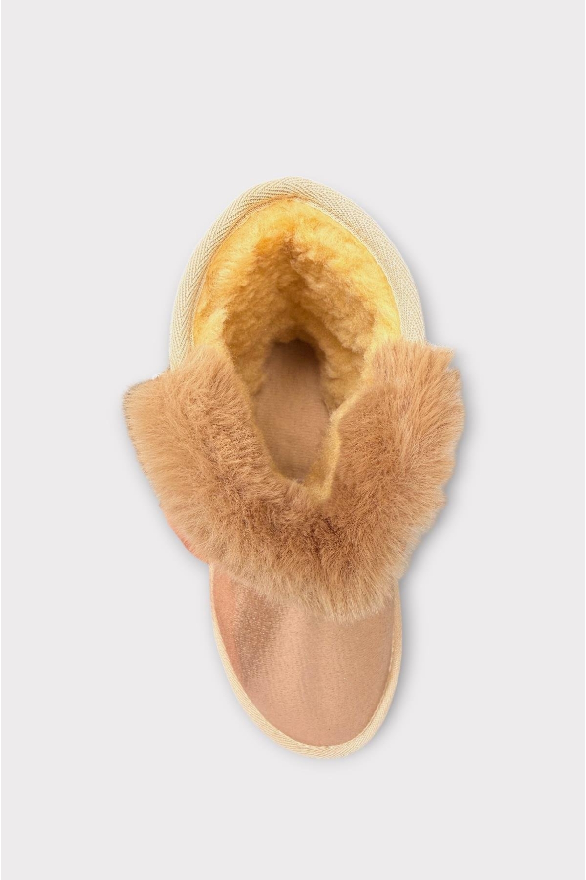 İçi Kürklü Çift Kemerli Kadın Bot BRONZ - Görsel 7