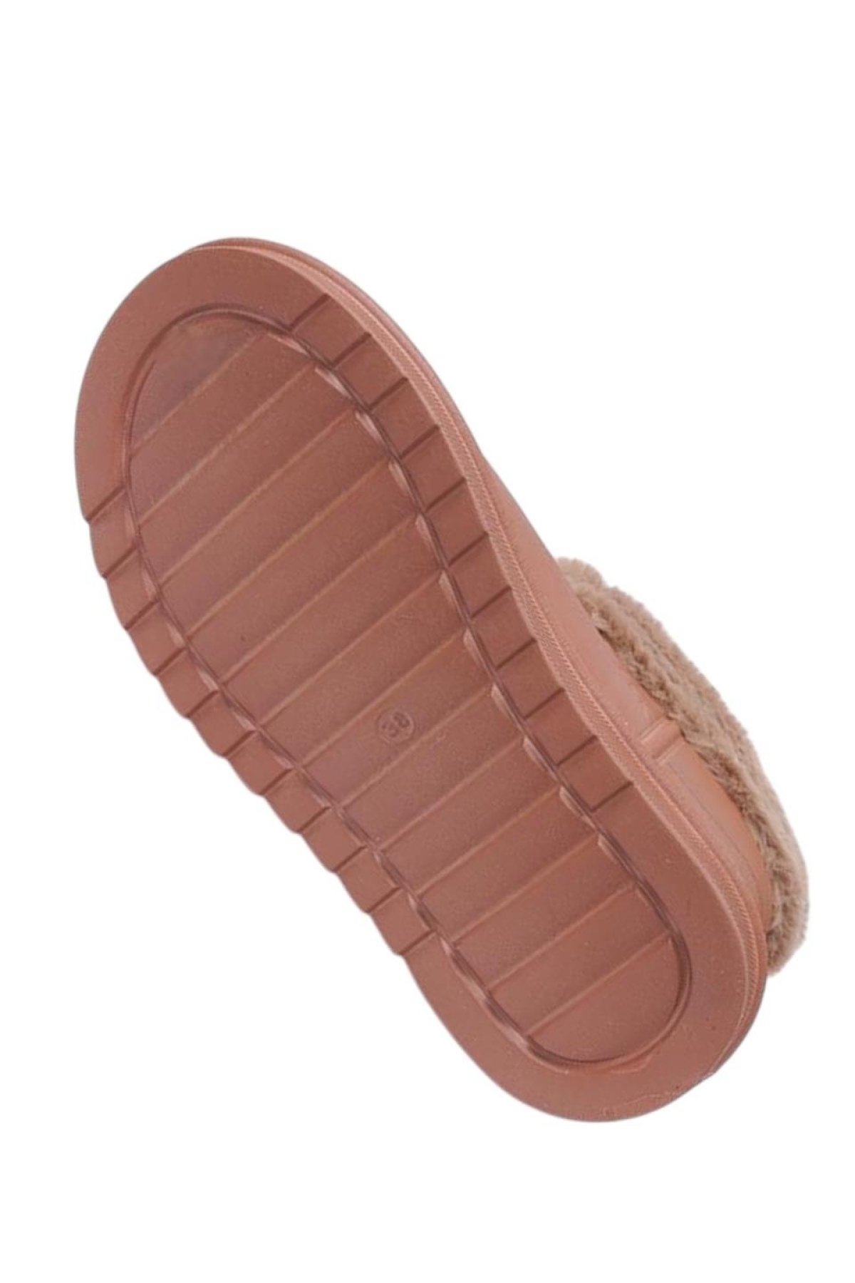 Yuvarlak Burun Kadın Kürklü Kısa Yağmur Botu TABA - Görsel 9