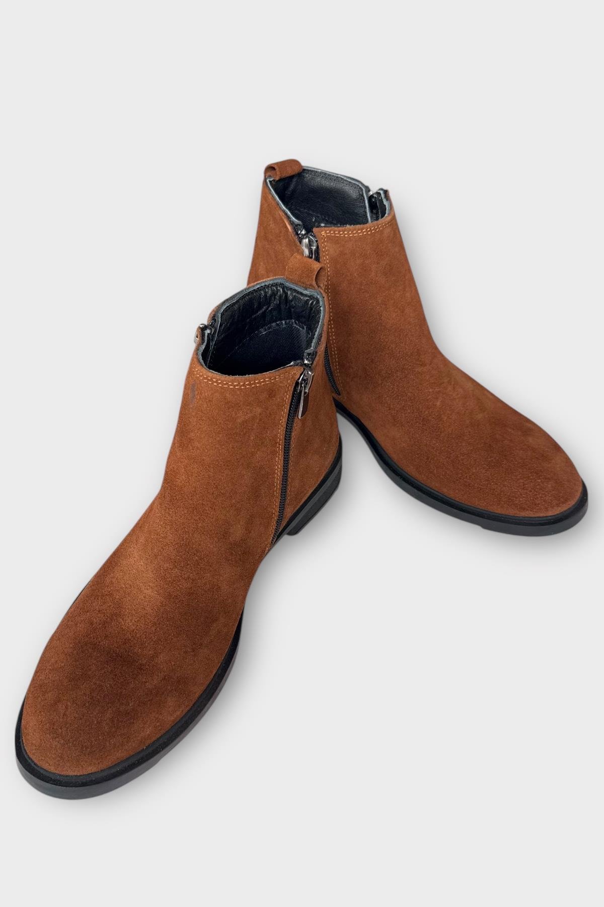 Erkek Hakiki Deri Çift Fermuar Detay Bot TABA - Görsel 6