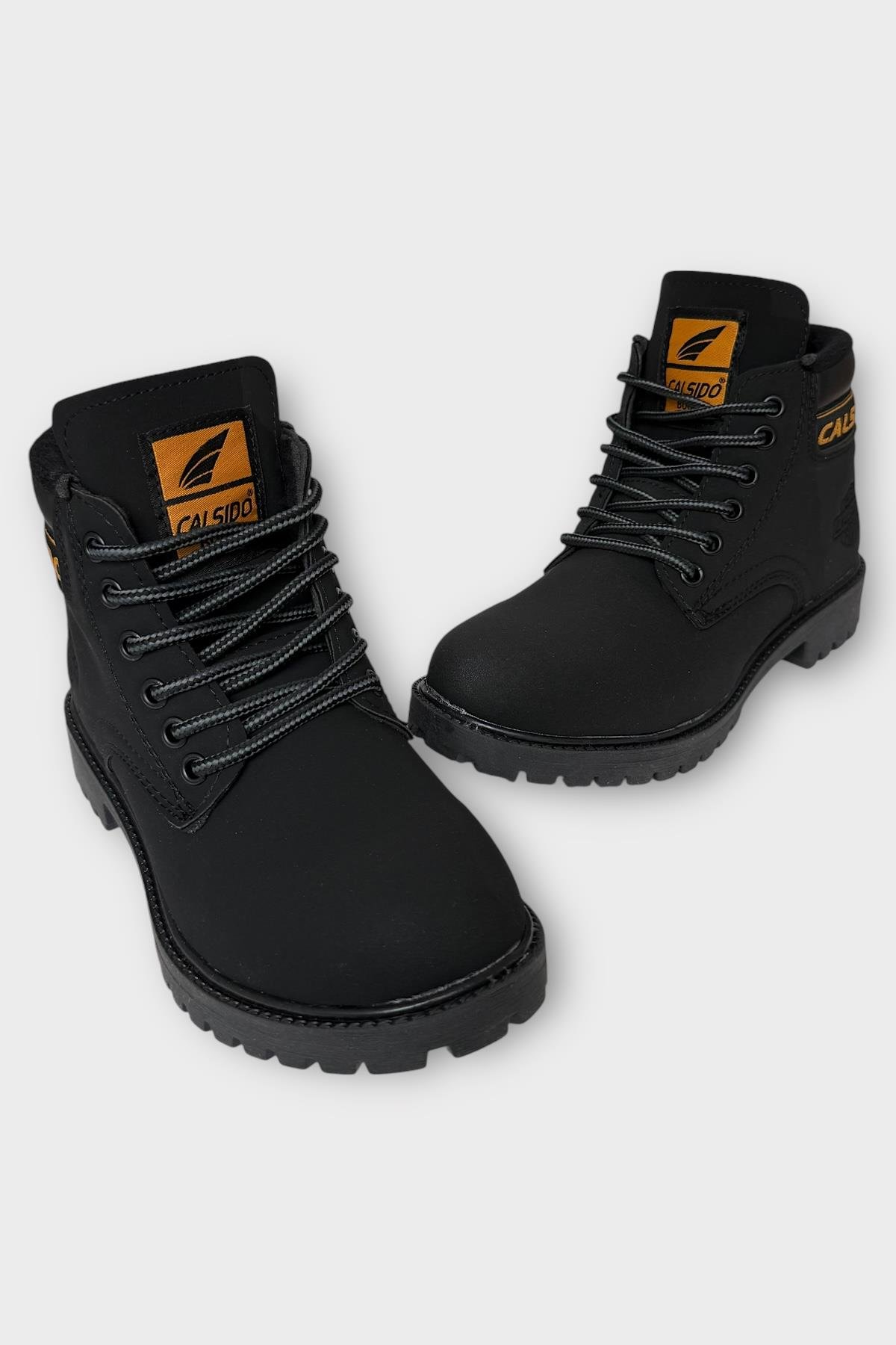 Unisex Kışlık Soğuk Geçirmez Kaydırmaz Taban Günlük Bağcıklı Bot SİYAH - Görsel 4